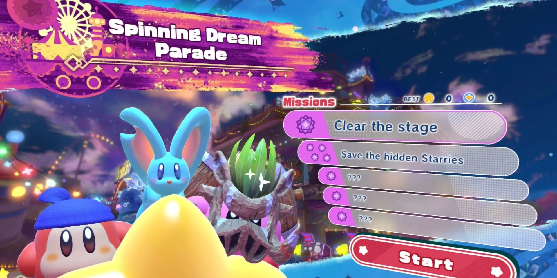 Mục tiêu nhiệm vụ trong Kirby: Star-Crossed World.