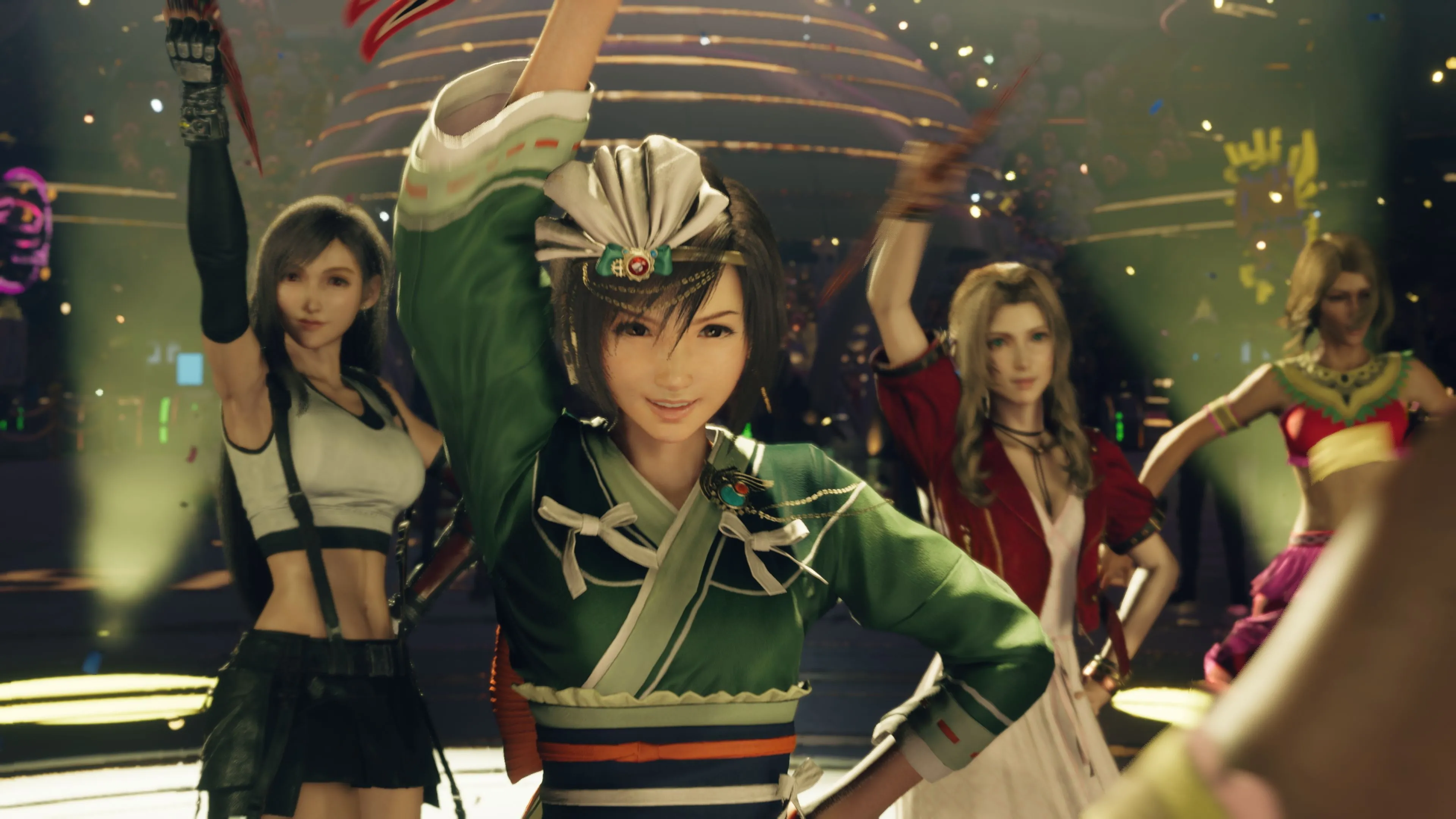 Ảnh artwork Final Fantasy 7 Rebirth phiên bản GOTY, cảnh City of the Ancients và nhân vật chính