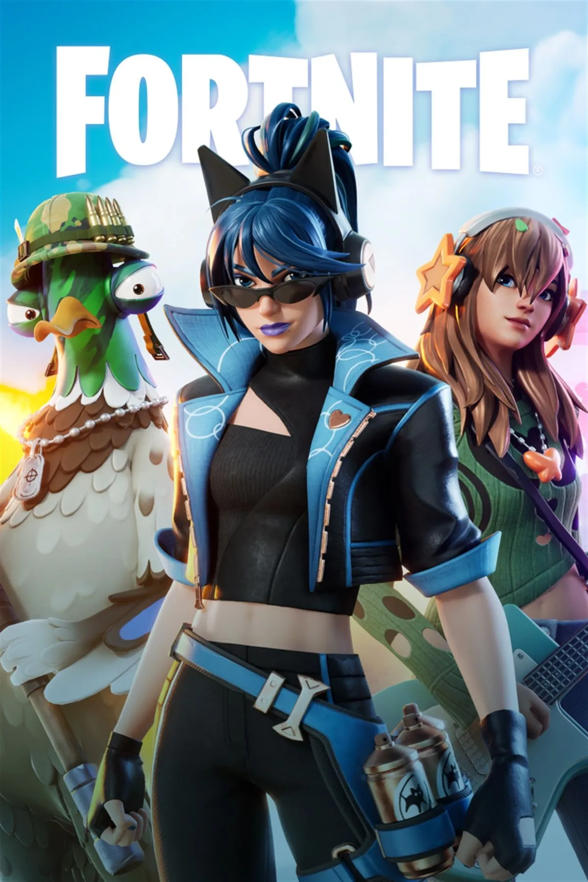 Ảnh bìa Fortnite hiển thị nền tảng phát hành và hỗ trợ cross-platform