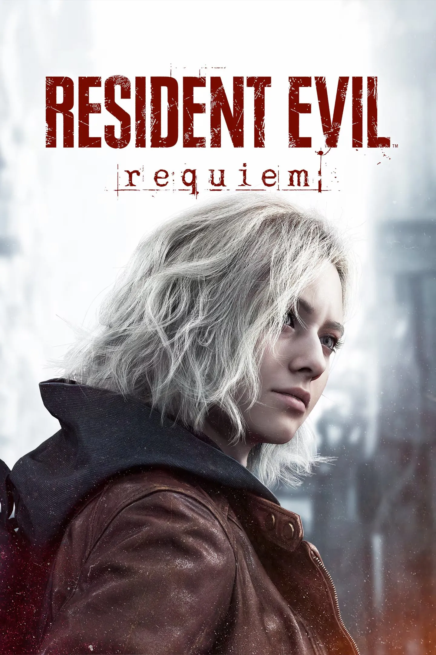 Ảnh bìa Resident Evil Requiem với Grace Ashcroft và bối cảnh Raccoon City