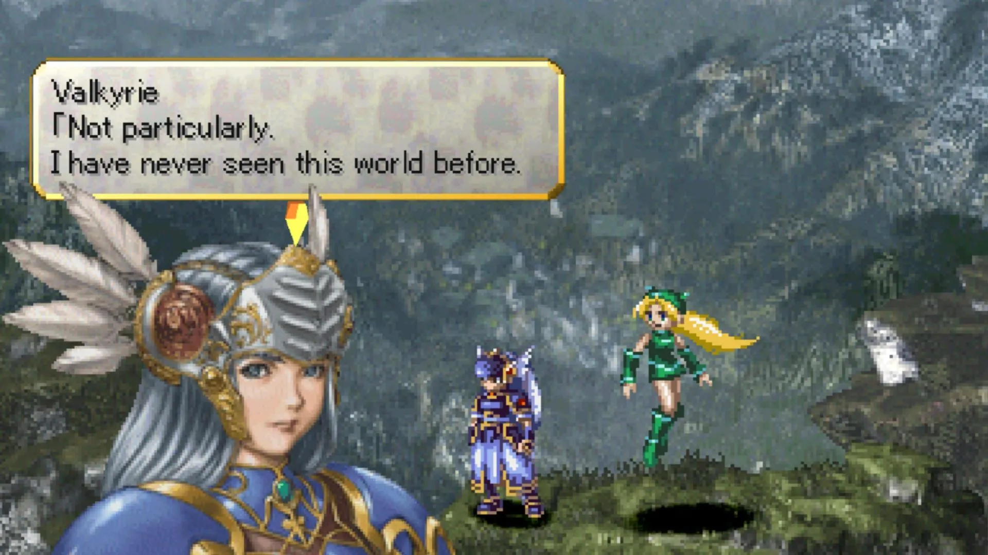 Ảnh bìa Valkyrie Profile trên PS1 với tông nghệ thuật JRPG đặc trưng