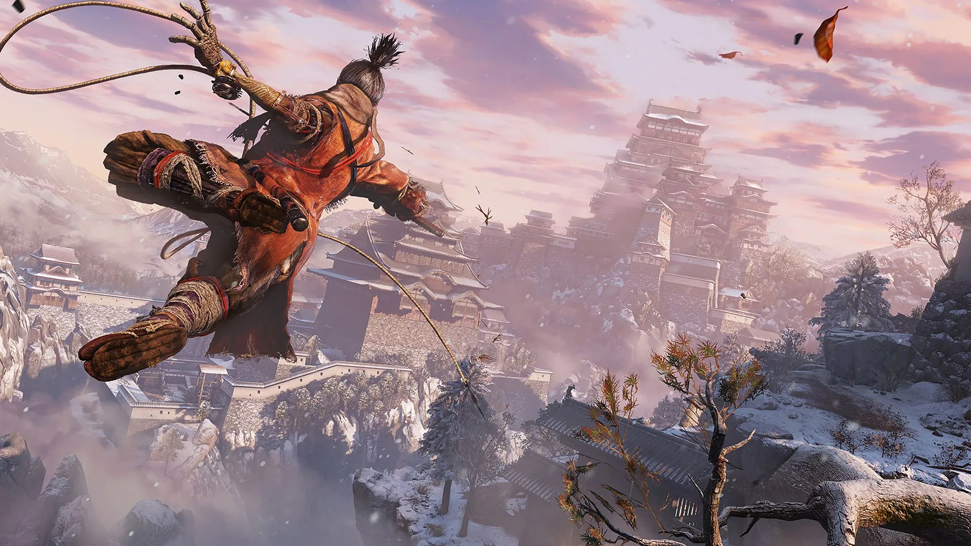 Ảnh chiến đấu của Sekiro, nhấn mạnh cơ chế parry/deflect và yêu cầu timing chính xác của trò chơi