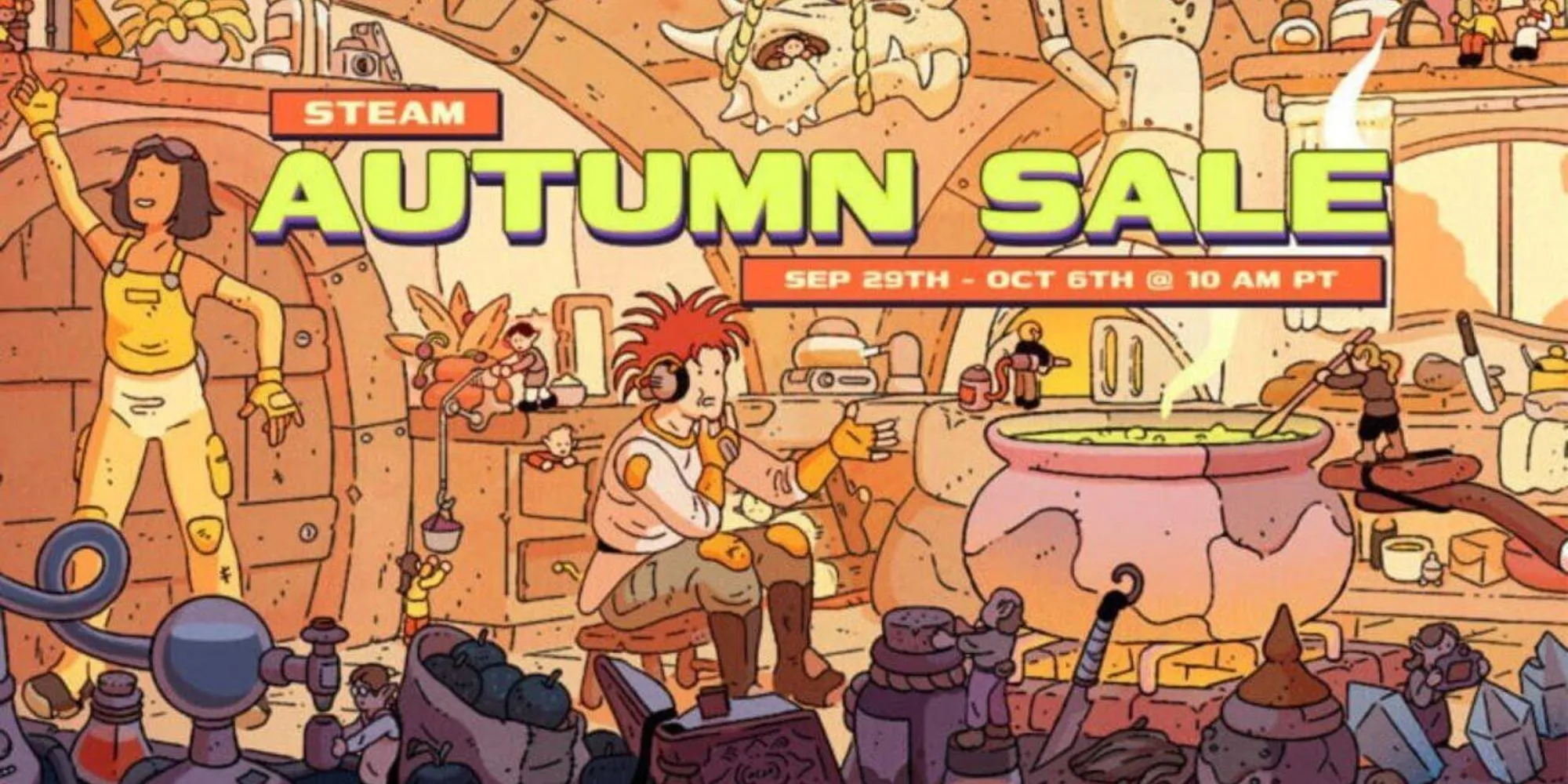 Ảnh chính thức Steam Autumn Sale 2025 với đồ họa quảng bá sự kiện