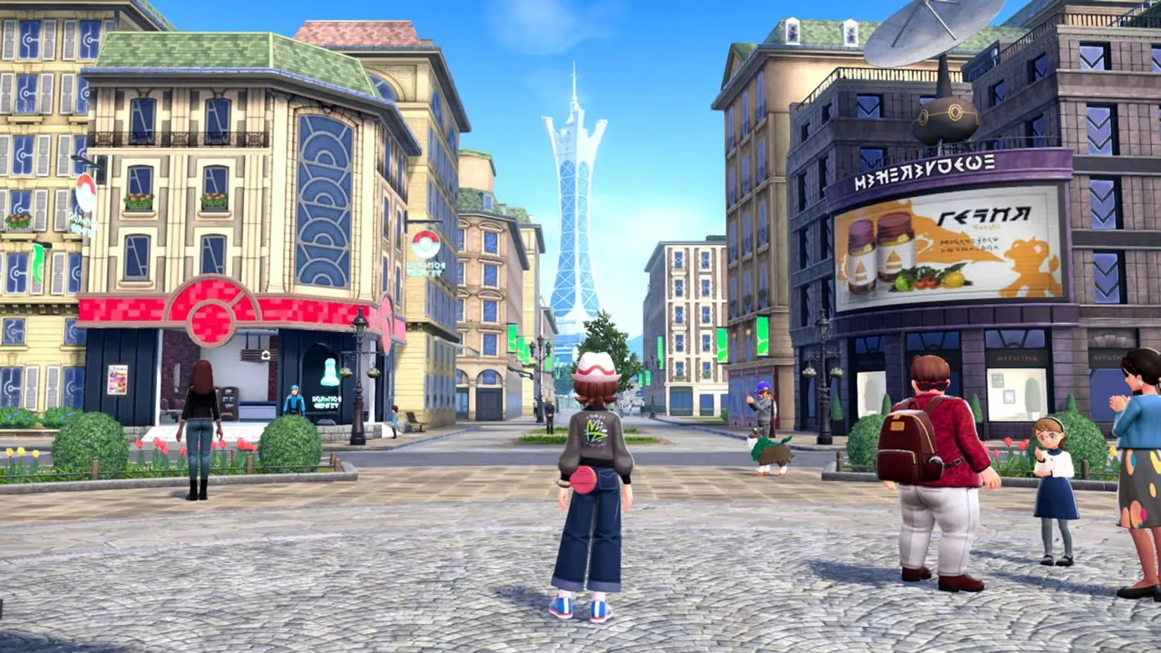 Ảnh in-game Pokémon Legends: Z-A minh họa Mega Hawlucha và hiệu ứng chiến đấu trong vùng mở