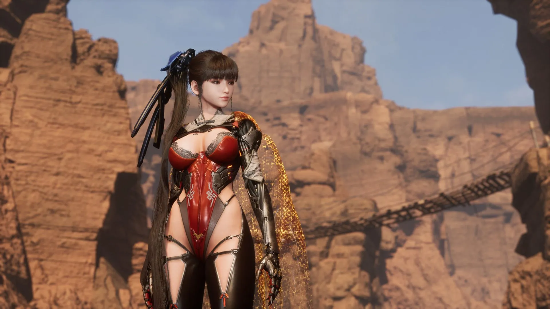 Ảnh quảng bá Stellar Blade trên PC, cảnh Eve chuẩn bị vào trận