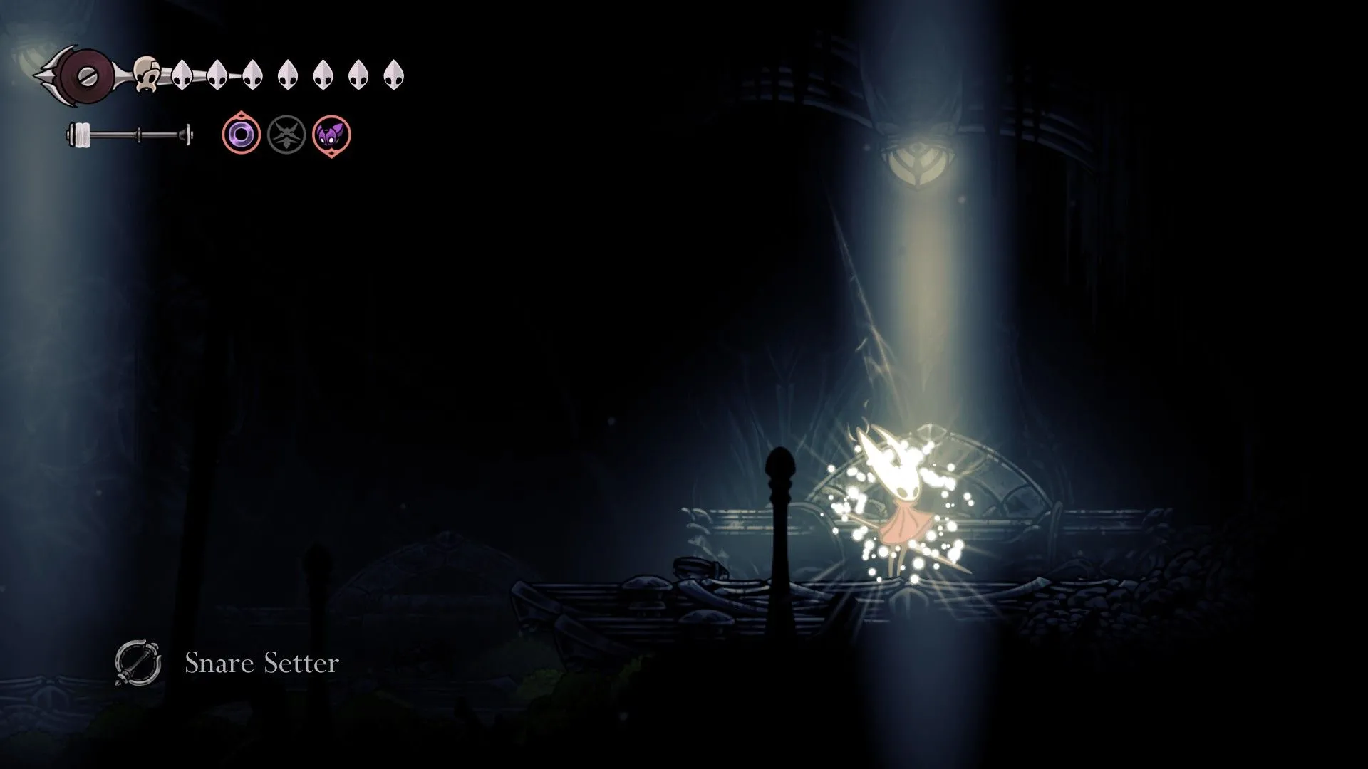 Ảnh: Snare Setter khi thu được trong Silksong