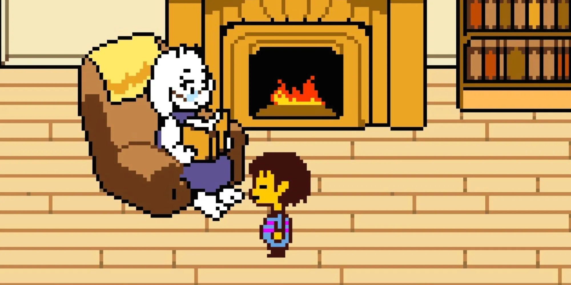 Ảnh tiêu biểu Undertale: phong cách pixel đơn giản nhưng giàu biểu đạt, minh họa triết lý không-bạo-lực của game