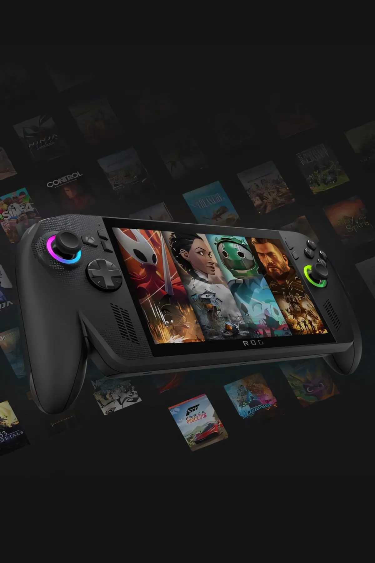 Ảnh trang sản phẩm ROG Xbox Ally X hiển thị cấu hình và tính năng Xbox full screen experience trên Windows 11