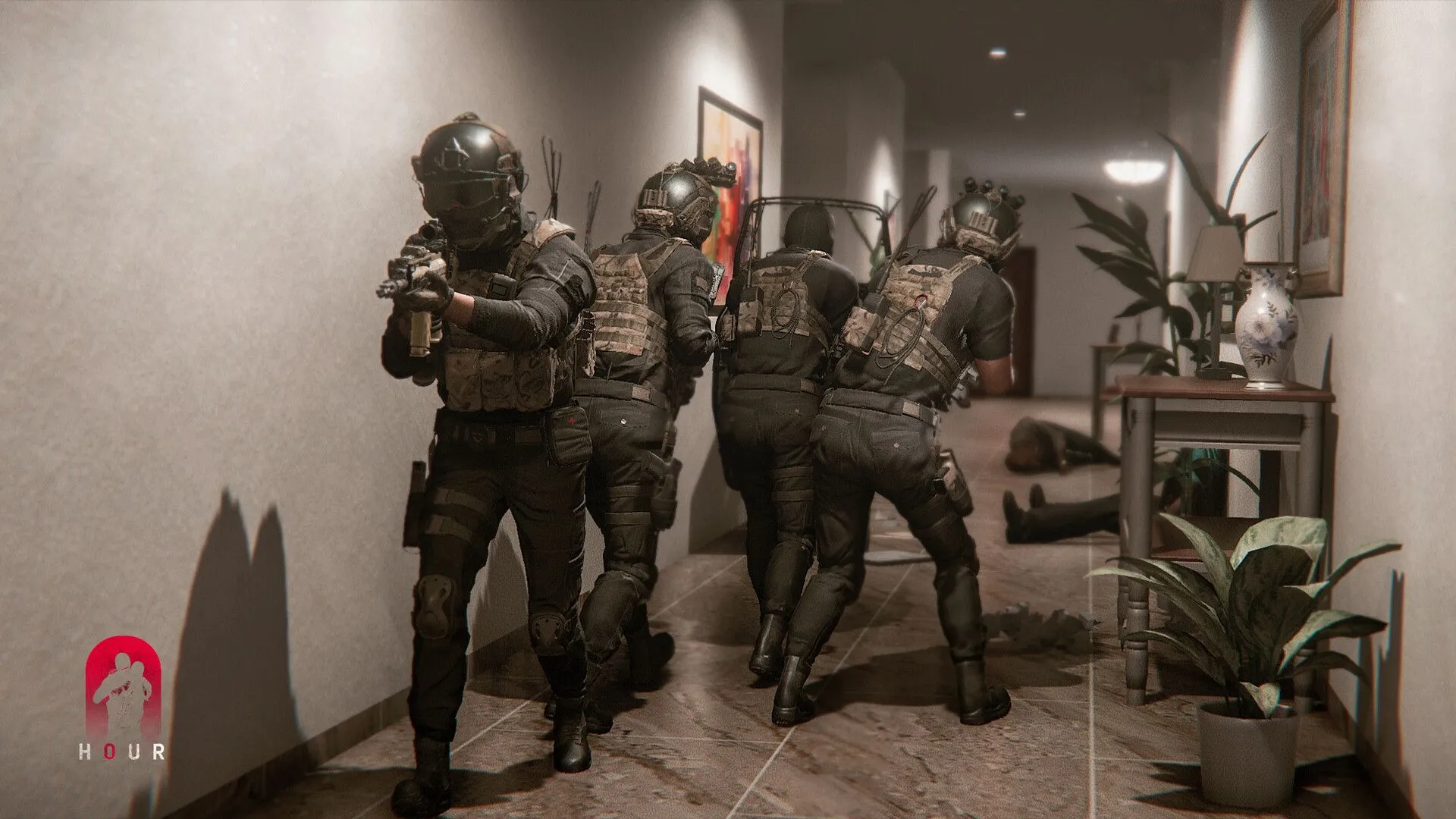 ảnh Zero Hour mô tả đột nhập công trình, nhấn mạnh giao tranh cự ly gần và chiến thuật entry