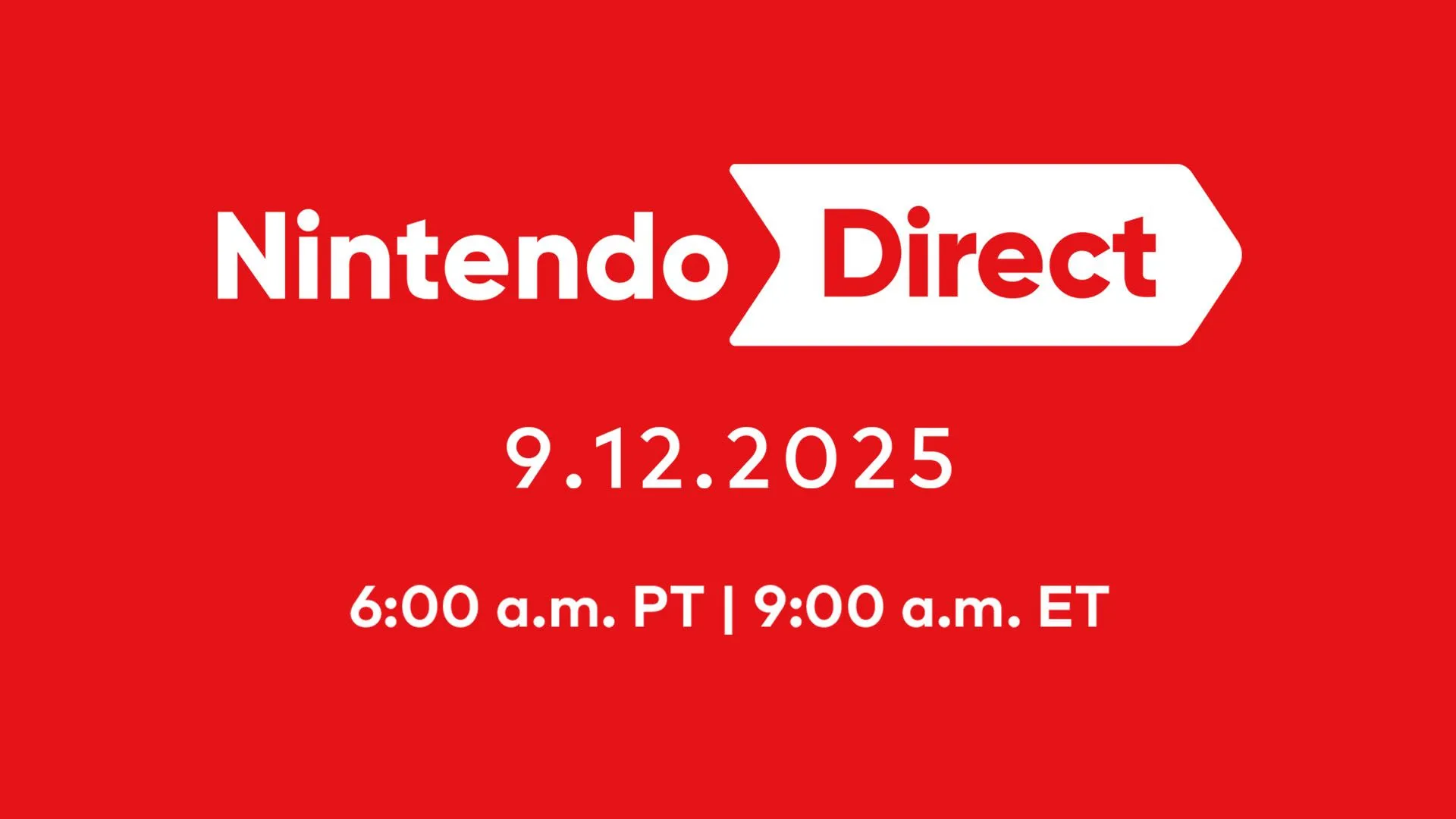 Banner thông báo Nintendo Direct cho sự kiện Switch và Switch 2, hiển thị ngày và thời gian phát sóng