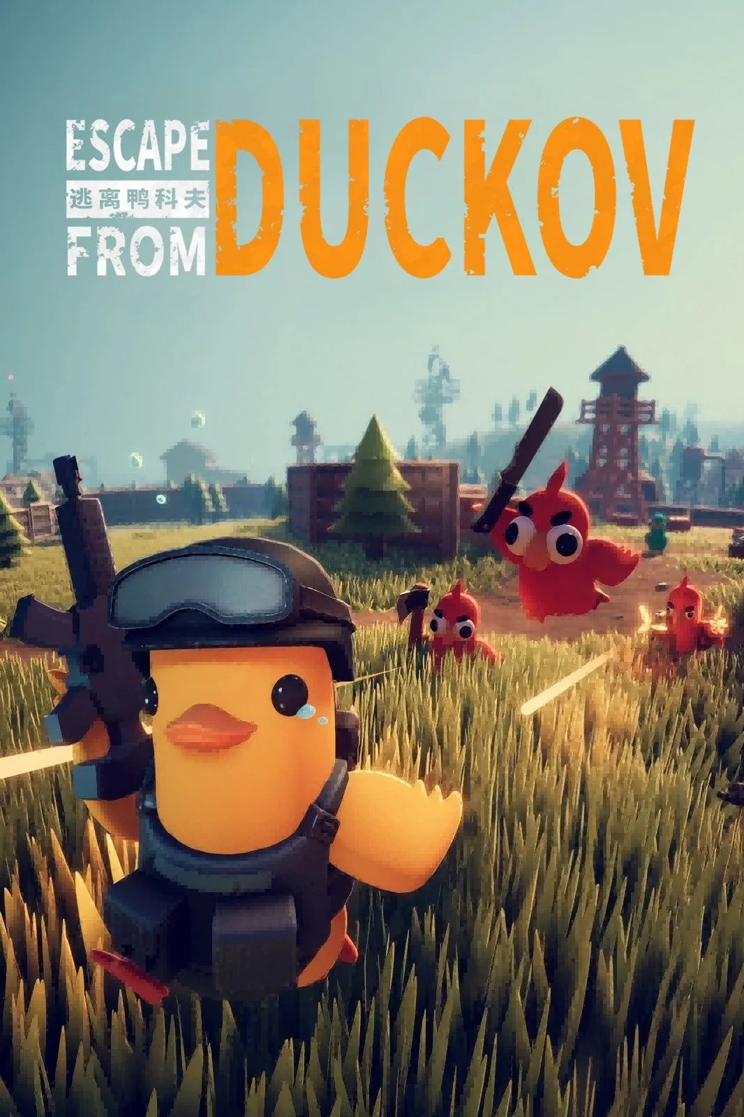 Banner trò chơi Escape From Duckov — ảnh tag game, mô tả phong cách low-poly và chủ đề extraction shooter