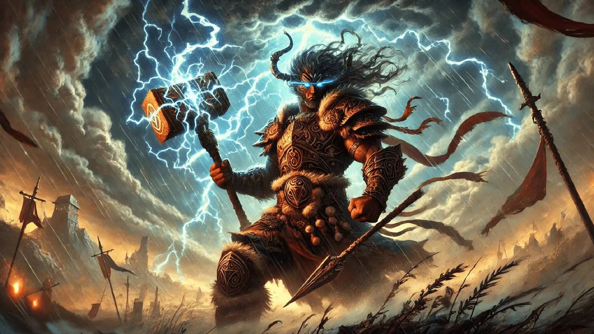 Barbarian Storm Herald với aura thời tiết hỗ trợ party trong BG3