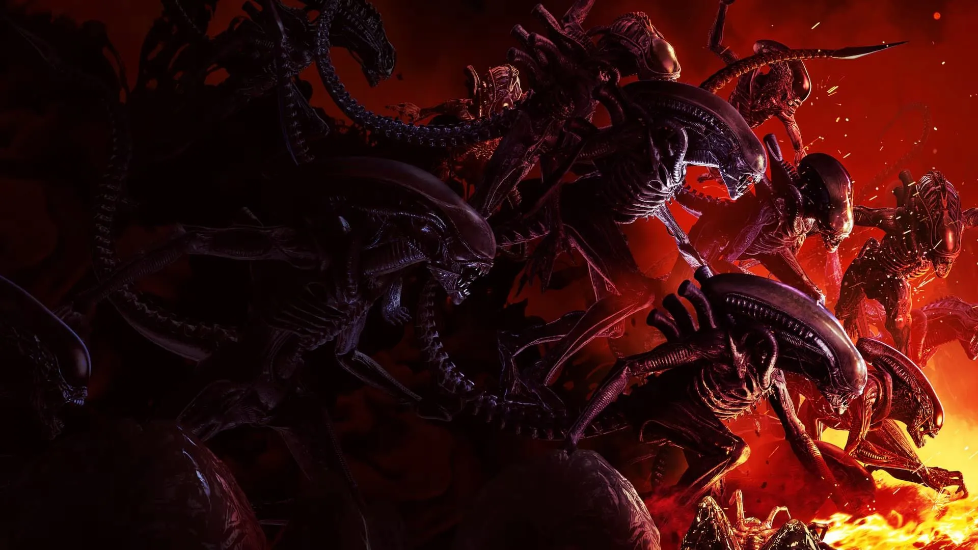 Bìa Aliens Fireteam Elite với Xenomorphs và đội lính thủy