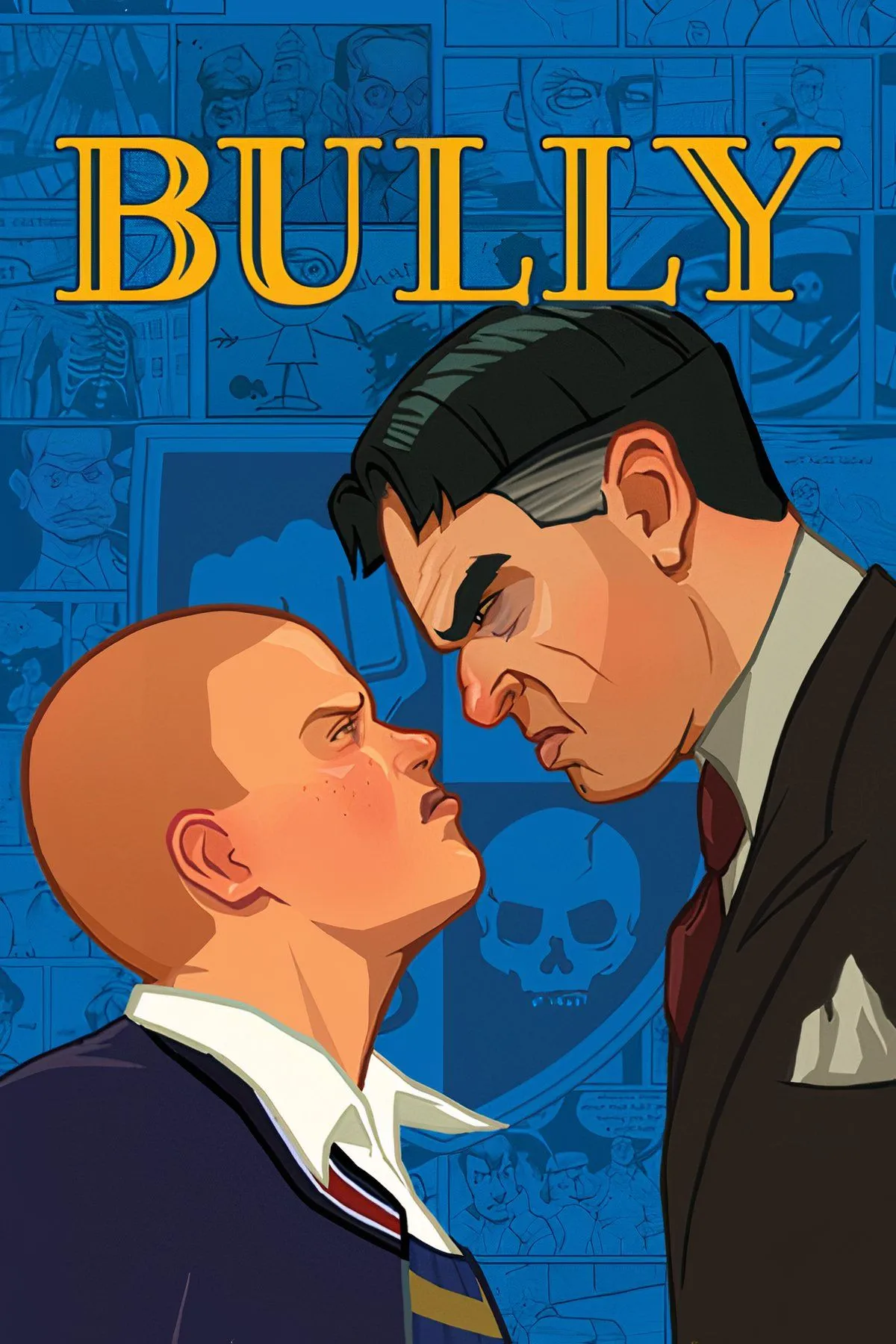 Bìa Bully Anniversary Edition với hình ảnh Bullworth Academy và các hoạt động trong game