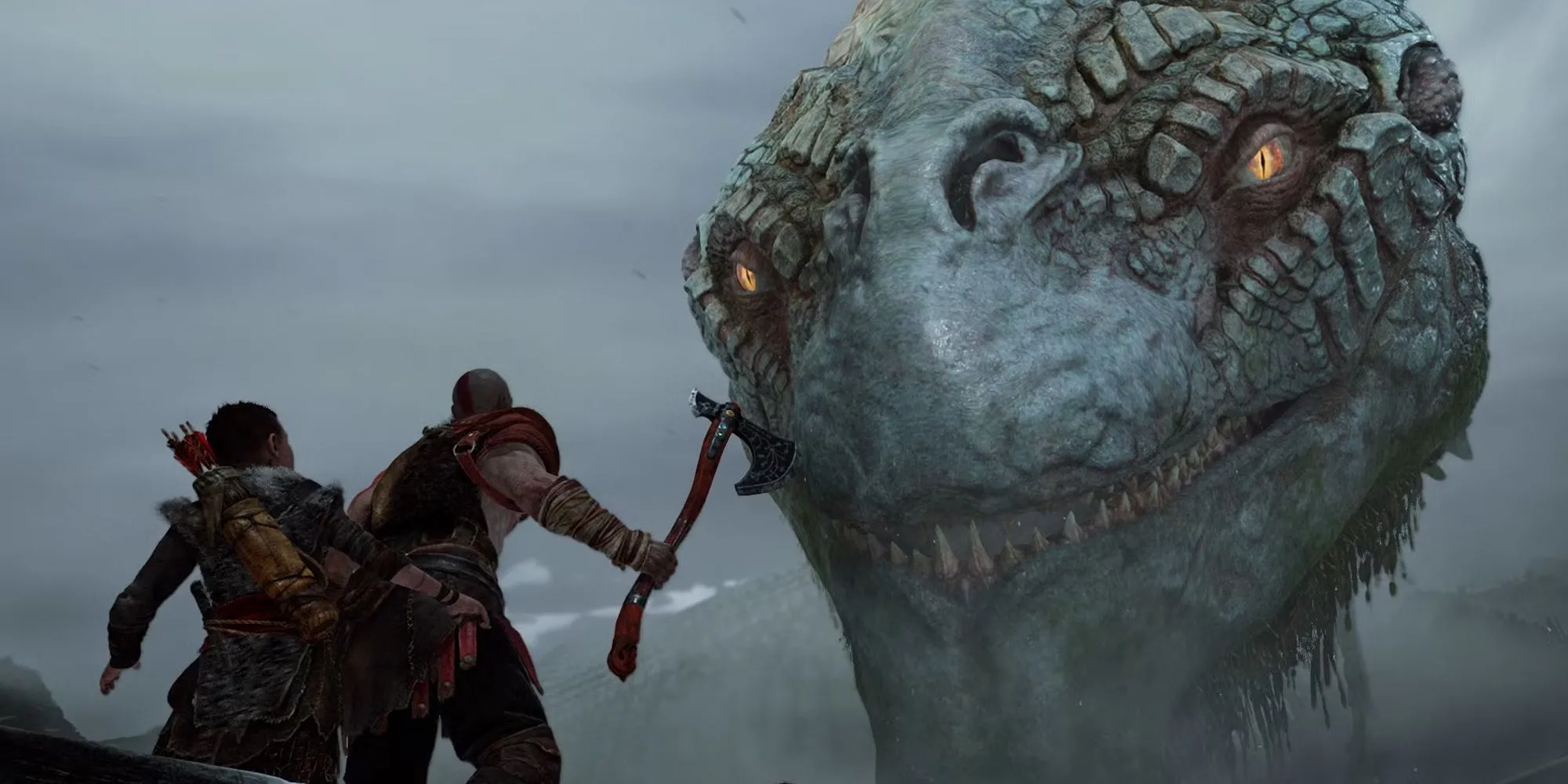 Bìa God of War, biểu tượng cho cuộc hành trình cha-con đầy biến chuyển trong ba hồi