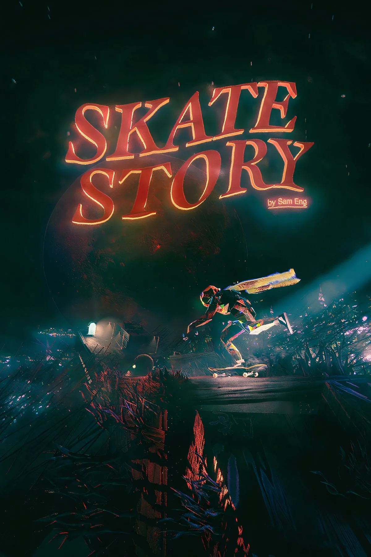 Bìa trò chơi Skate Story — ấn tượng trực quan cho phiên bản phát hành trên PC, PS5 và Nintendo Switch 2