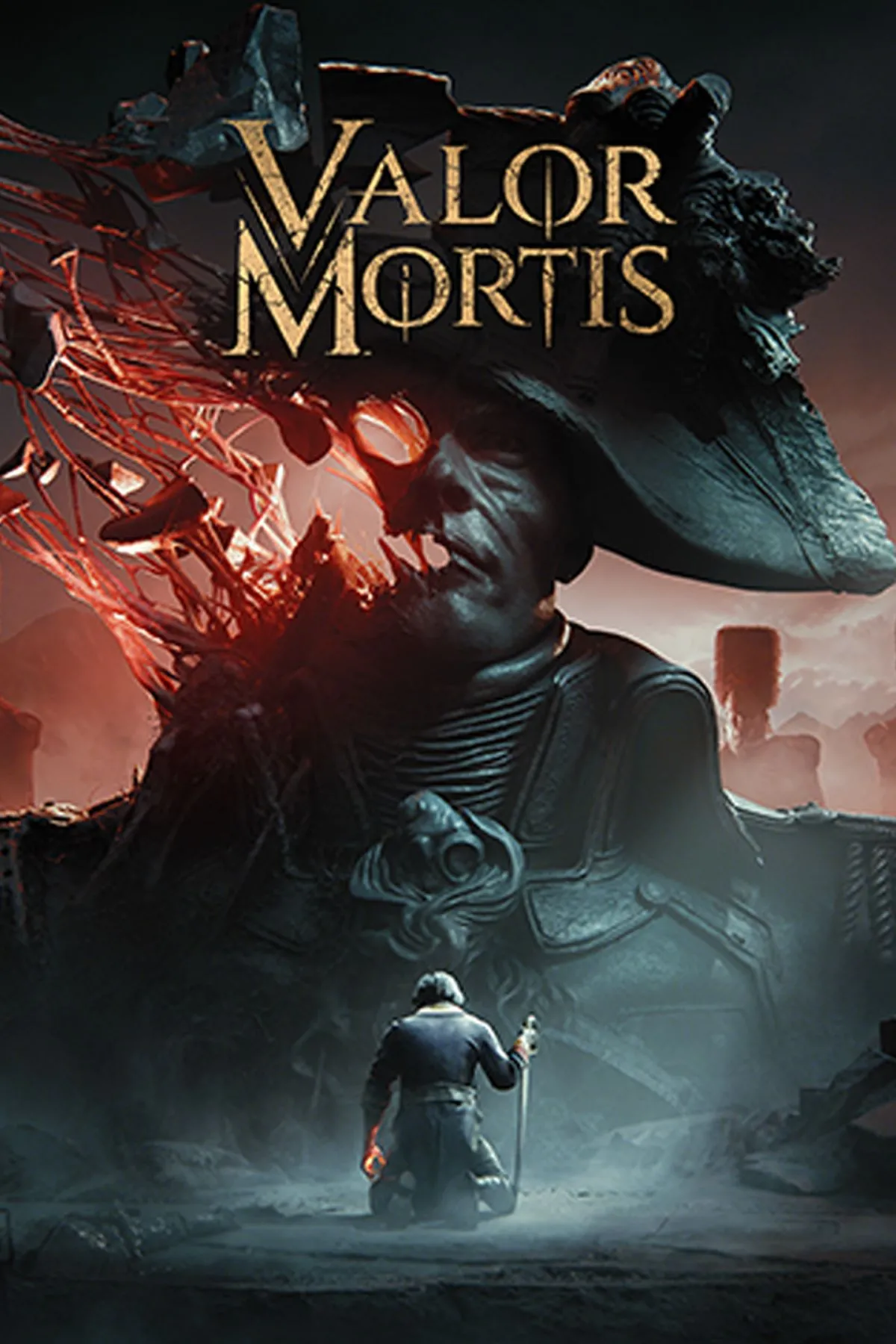 Bìa Valor Mortis thể hiện bầu không khí chiến trường Napoleonic u ám