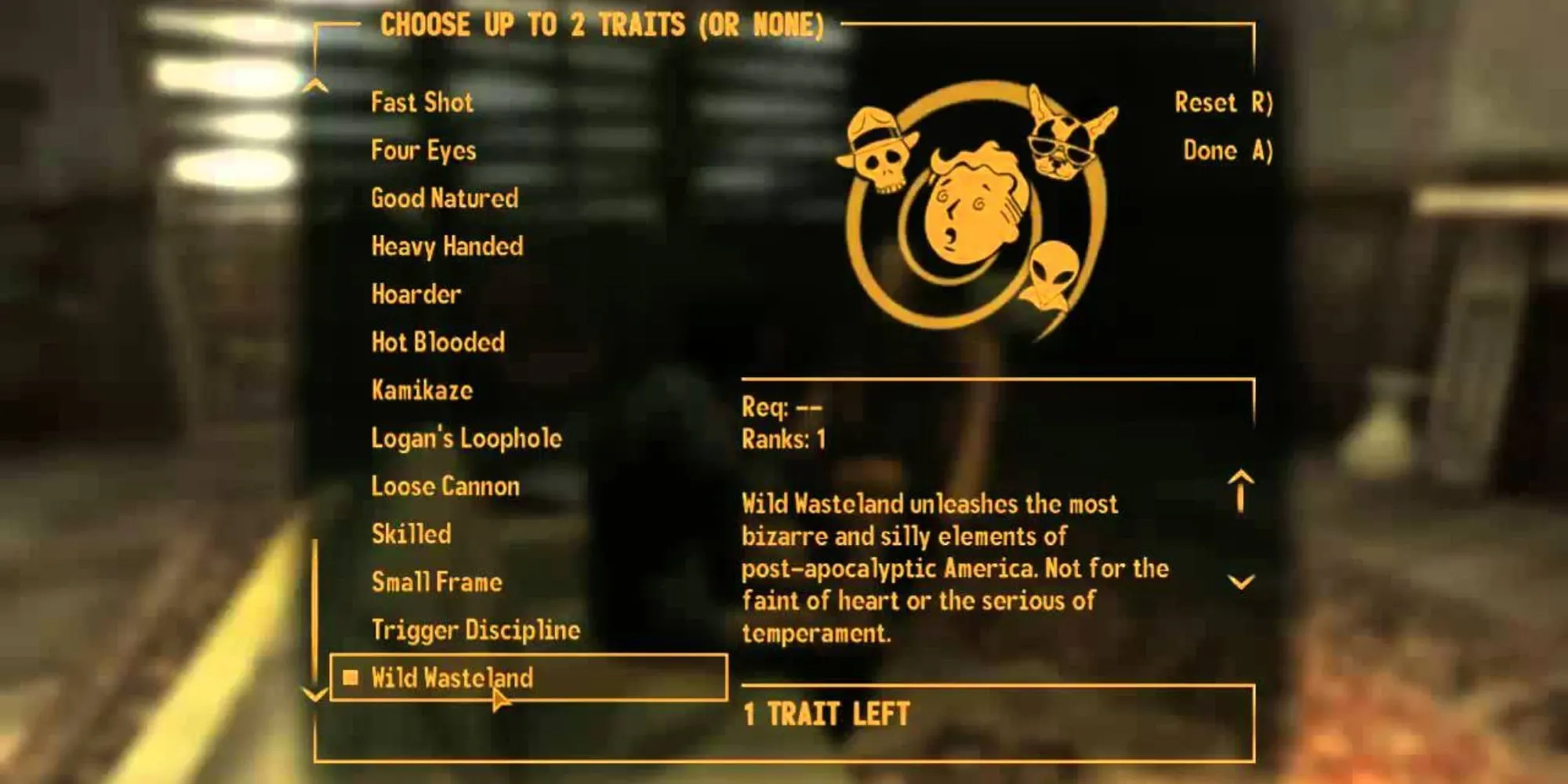 Biểu tượng Wild Wasteland kèm hình ảnh các sự kiện lạ trong Fallout: New Vegas