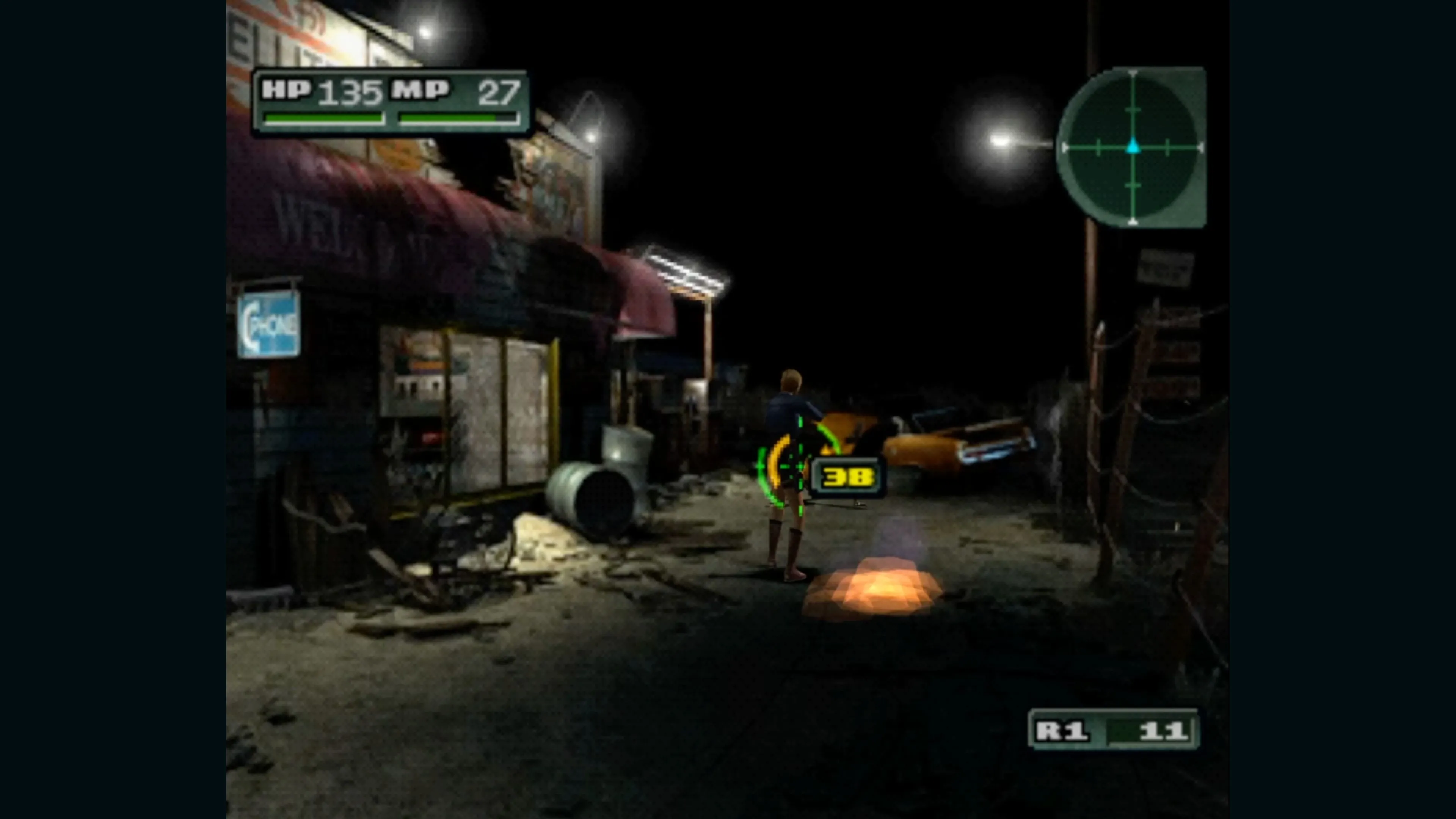 Bối cảnh tối tăm và nhân vật trong Parasite Eve trên PS1