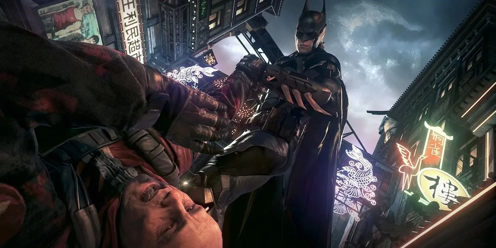 Bước lên người trong Batman Arkham Knight, thể hiện đòn combo và xử lý kẻ địch nhanh chóng