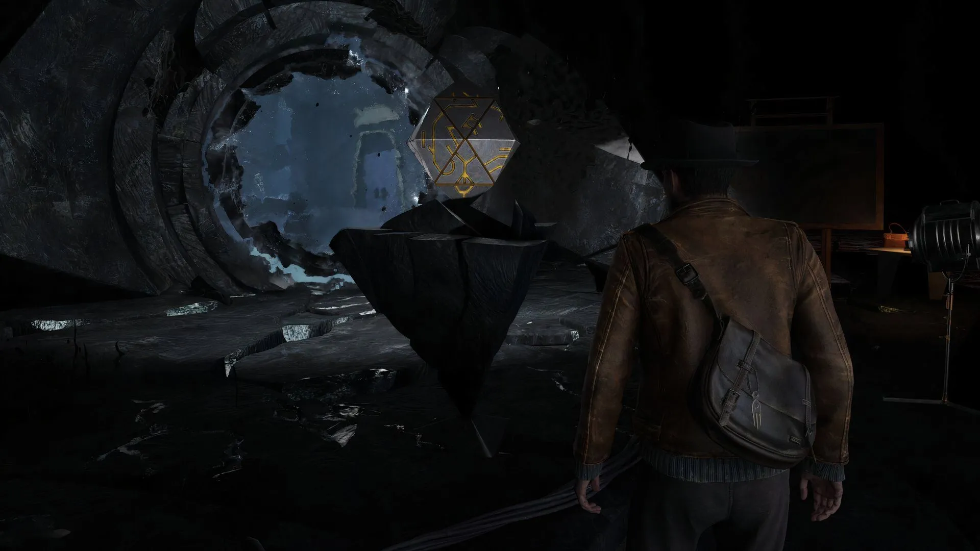 Cảnh alpha The Sinking City 2: Arkham chìm ngập, nhân vật khám phá bằng thuyền