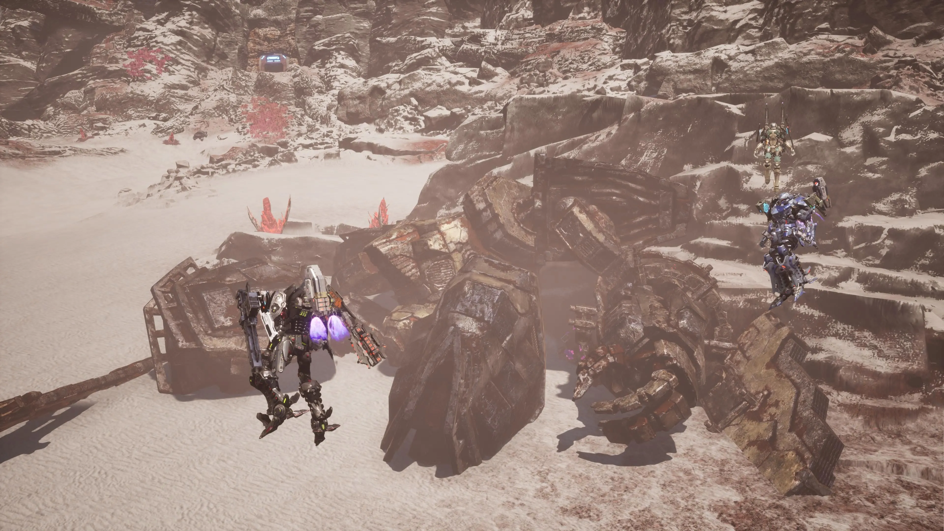 Cảnh chiến đấu trong Titanic Scion với Arsenal đối đầu Immortal trên nền địa hình lạ