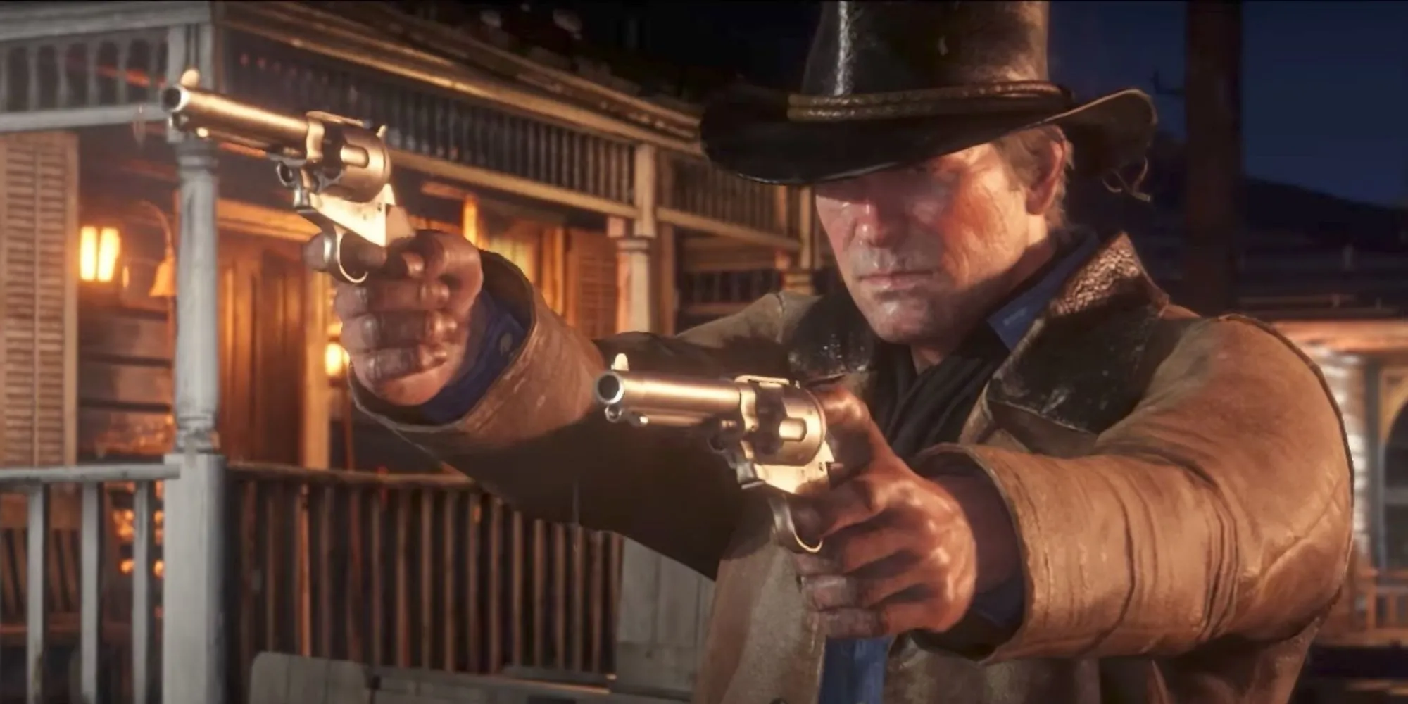 Cảnh hoàng hôn và sự cô đơn của nhân vật chính trong Red Dead Redemption 2