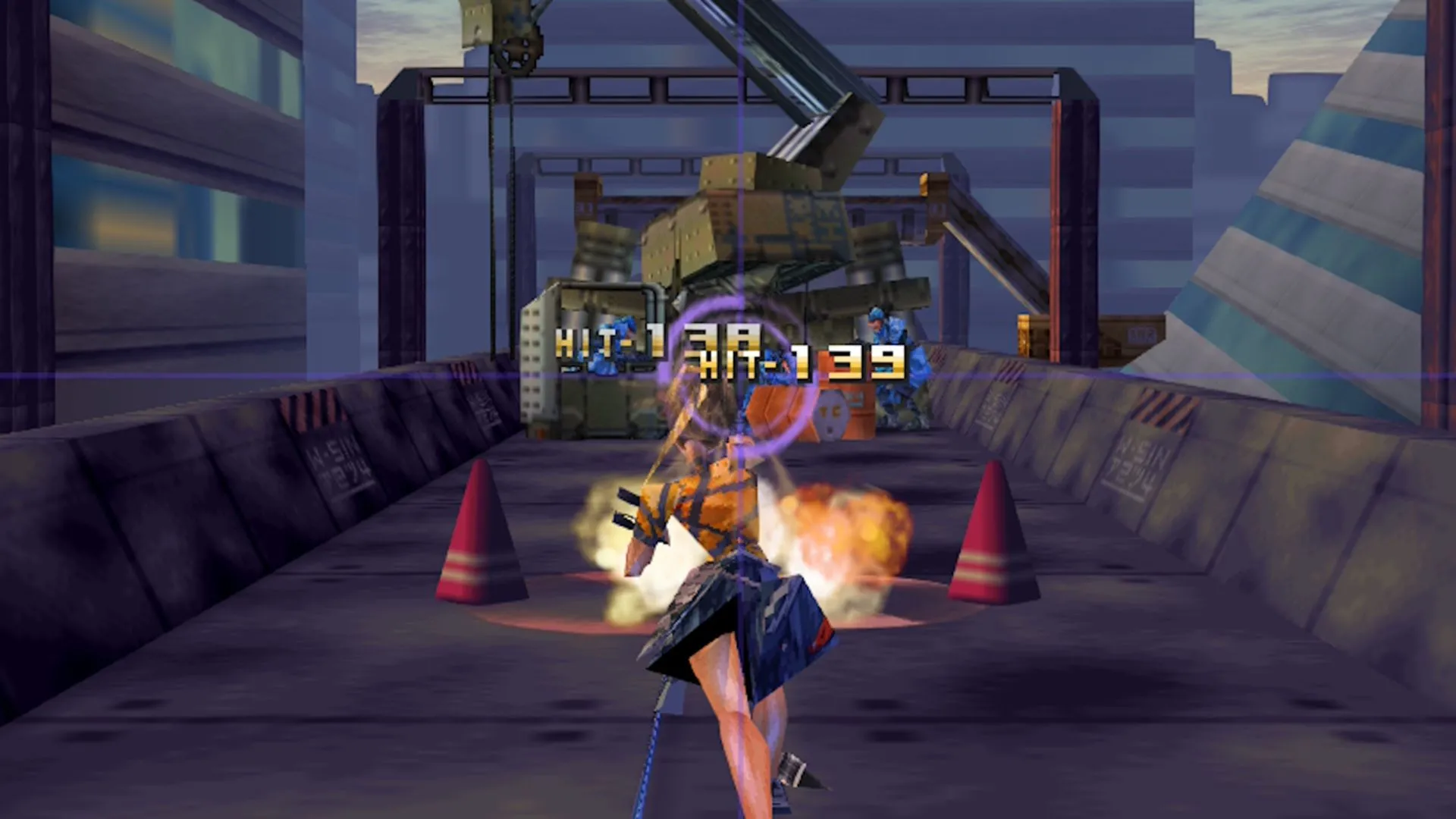 Cảnh màn hai của Sin and Punishment cho thấy nhịp độ dồn dập