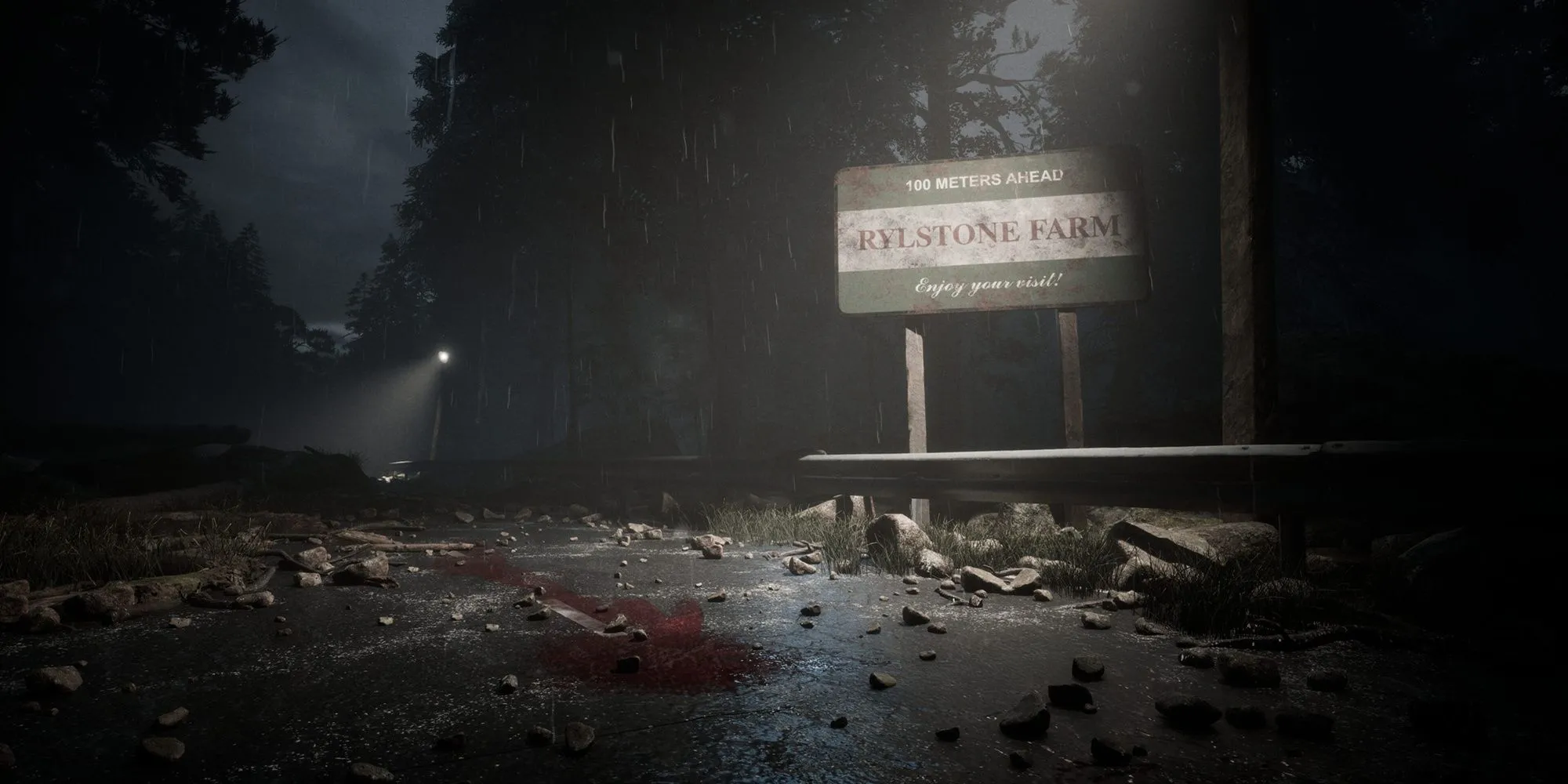 Cảnh mô tả chương “Woman on the Road” trong A.I.L.A., môi trường theo phong cách điều tra kinh dị