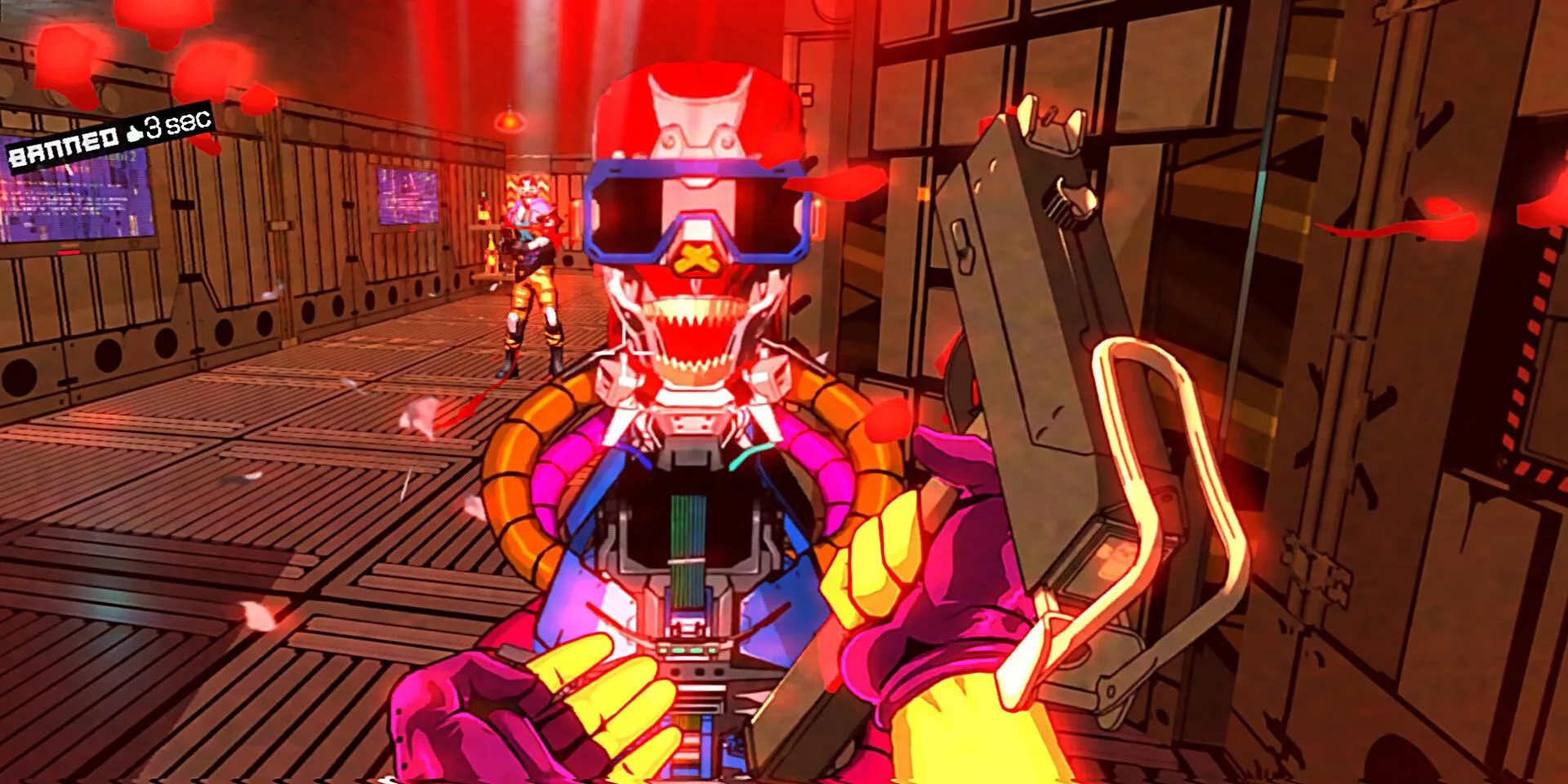 Cảnh nạp đạn và bối cảnh màu sắc rực rỡ trong Mullet Madjack