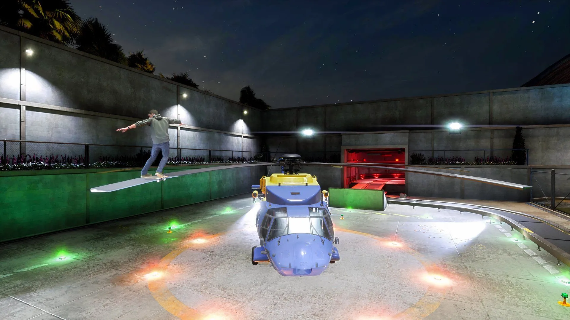 Cảnh sảnh nhận hành lý trong bản đồ Airport THPS 3, góc nhìn cho thấy đường dốc và băng chuyền hành lý