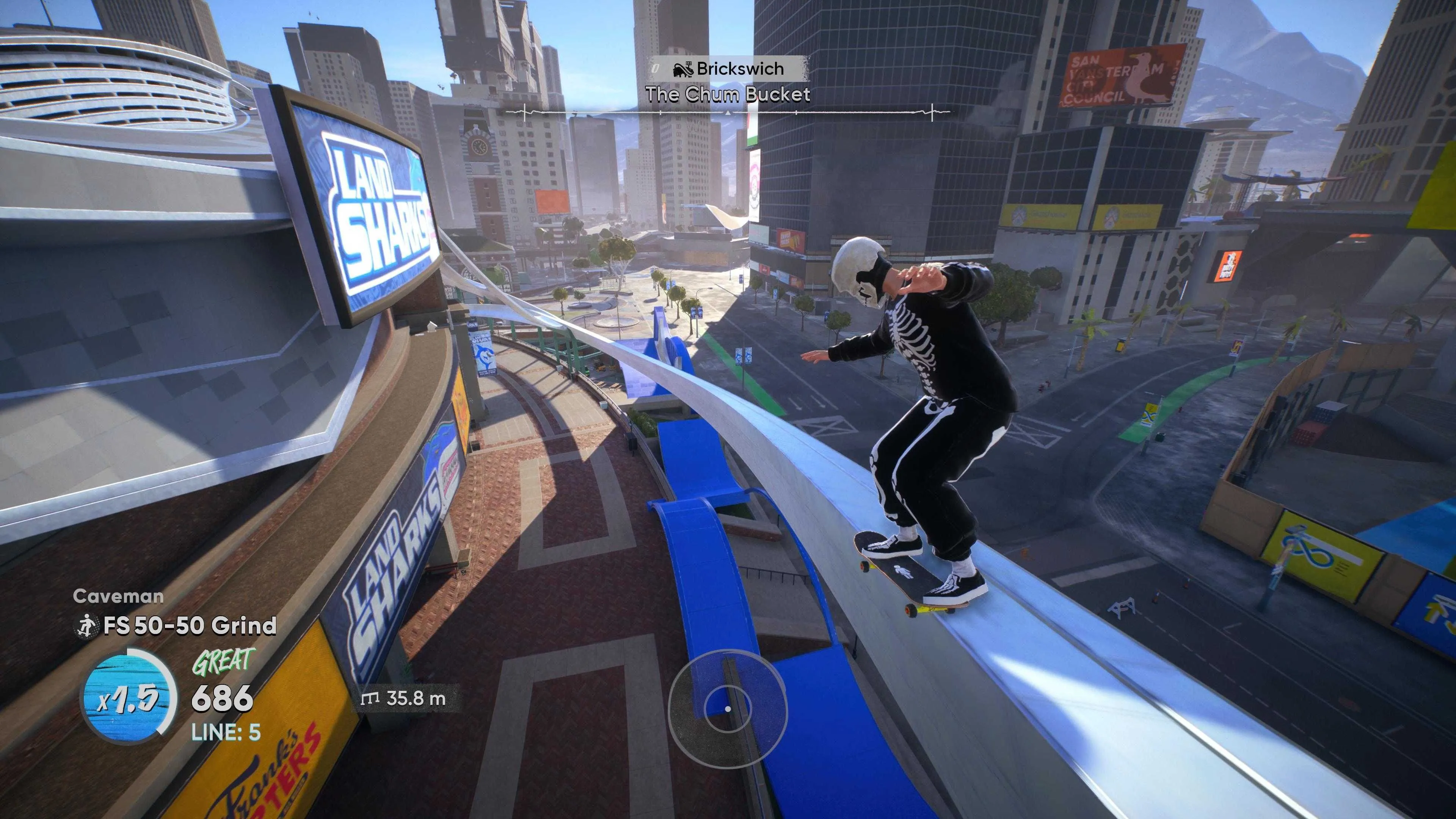 Chum Bucket Stadium - vòng grind 50-50 quanh sân vận động Skate 4