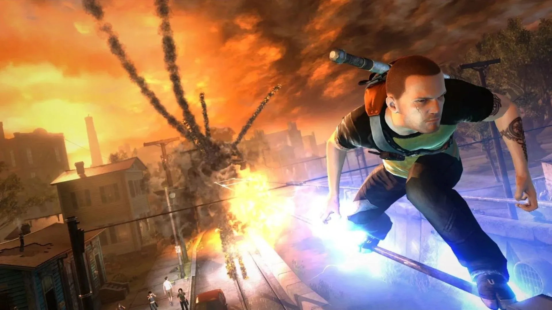 Cole MacGrath phóng tia sét trong inFAMOUS 2