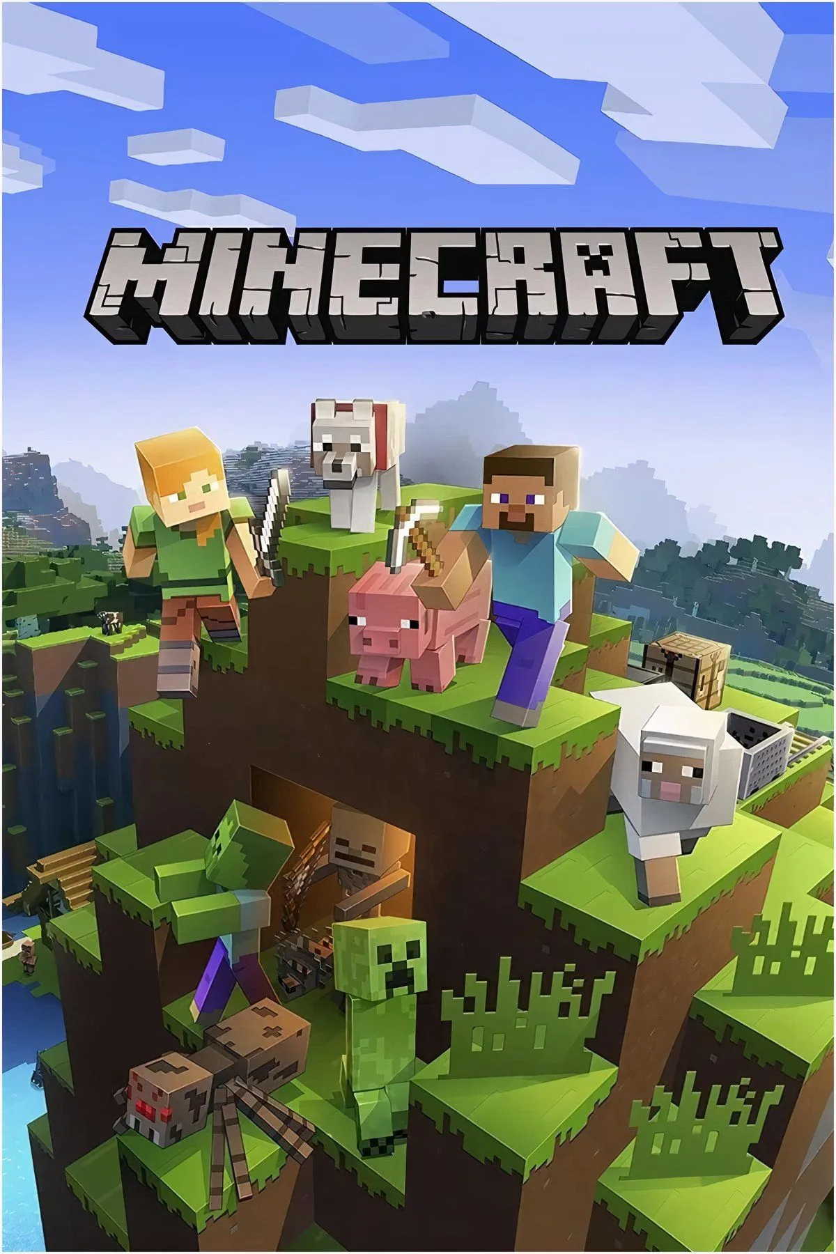 Collage các khoảnh khắc Minecraft liên quan đến Creeper và xây dựng sáng tạo của người chơi, minh họa xung đột giữa phá hủy và sáng tạo