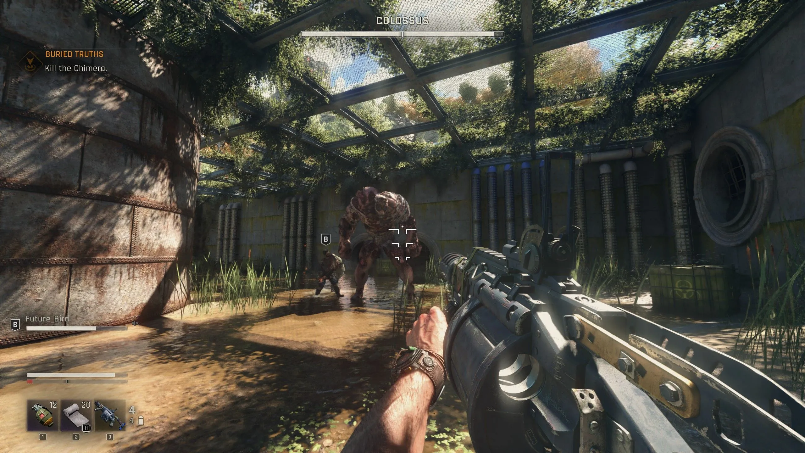 Colossus trong Dying Light: The Beast — kẻ thù khổng lồ mặc mặt nạ phòng độc