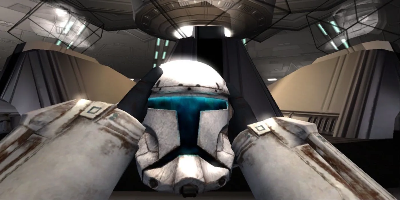 Delta Squad trong Star Wars: Republic Commando tiến công theo đội hình, mỗi thành viên có phong cách chiến đấu riêng