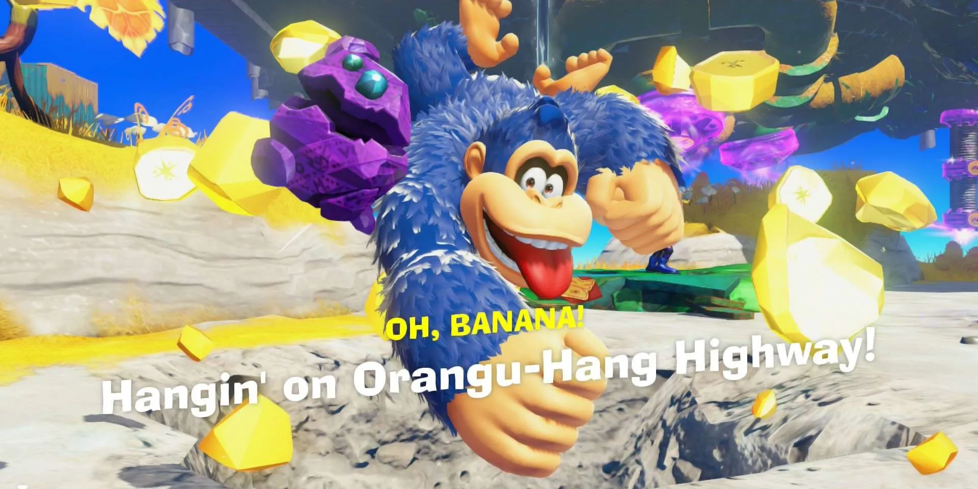Donkey Kong nhận chuỗi chuối trong màn chơi Bananza