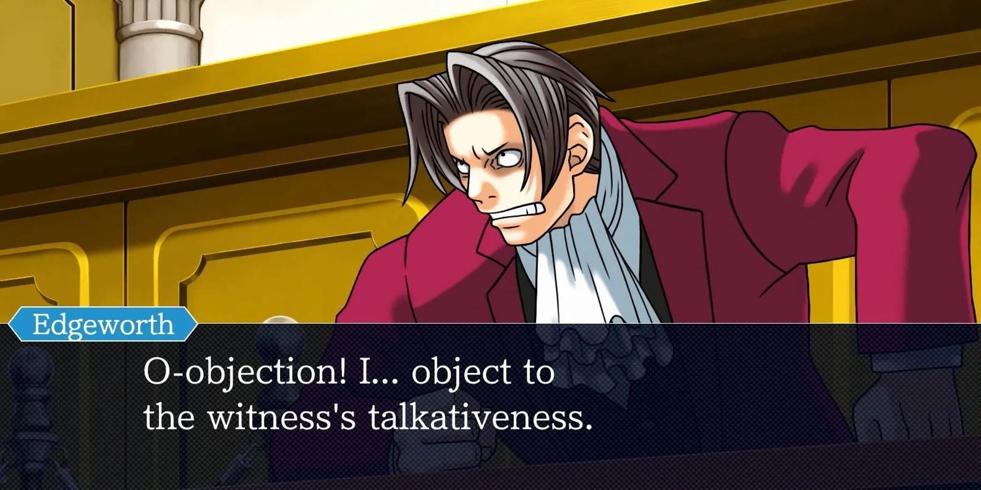 Edgeworth phản đối trong Phoenix Wright: biểu tượng đấu tố nổi tiếng của series