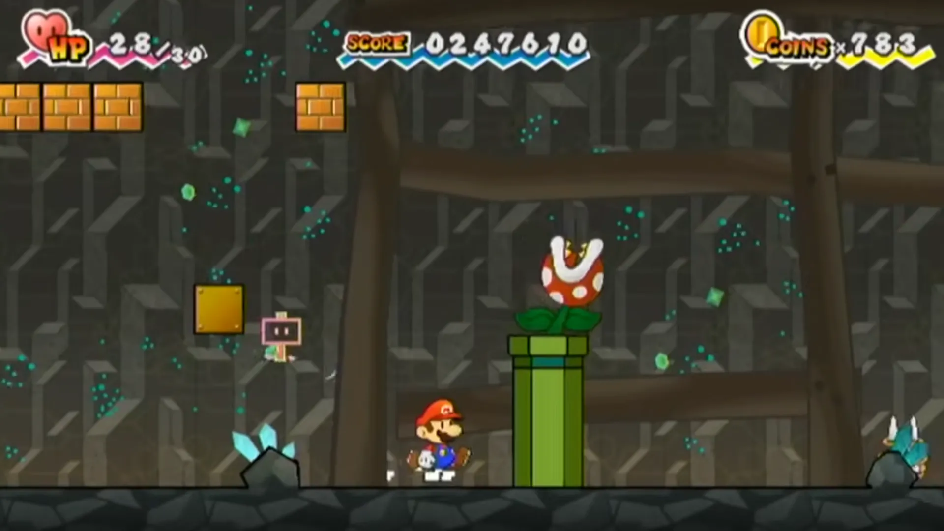 Gameplay Super Paper Mario, cơ chế Flip giúp giải đố giữa 2D và 3D
