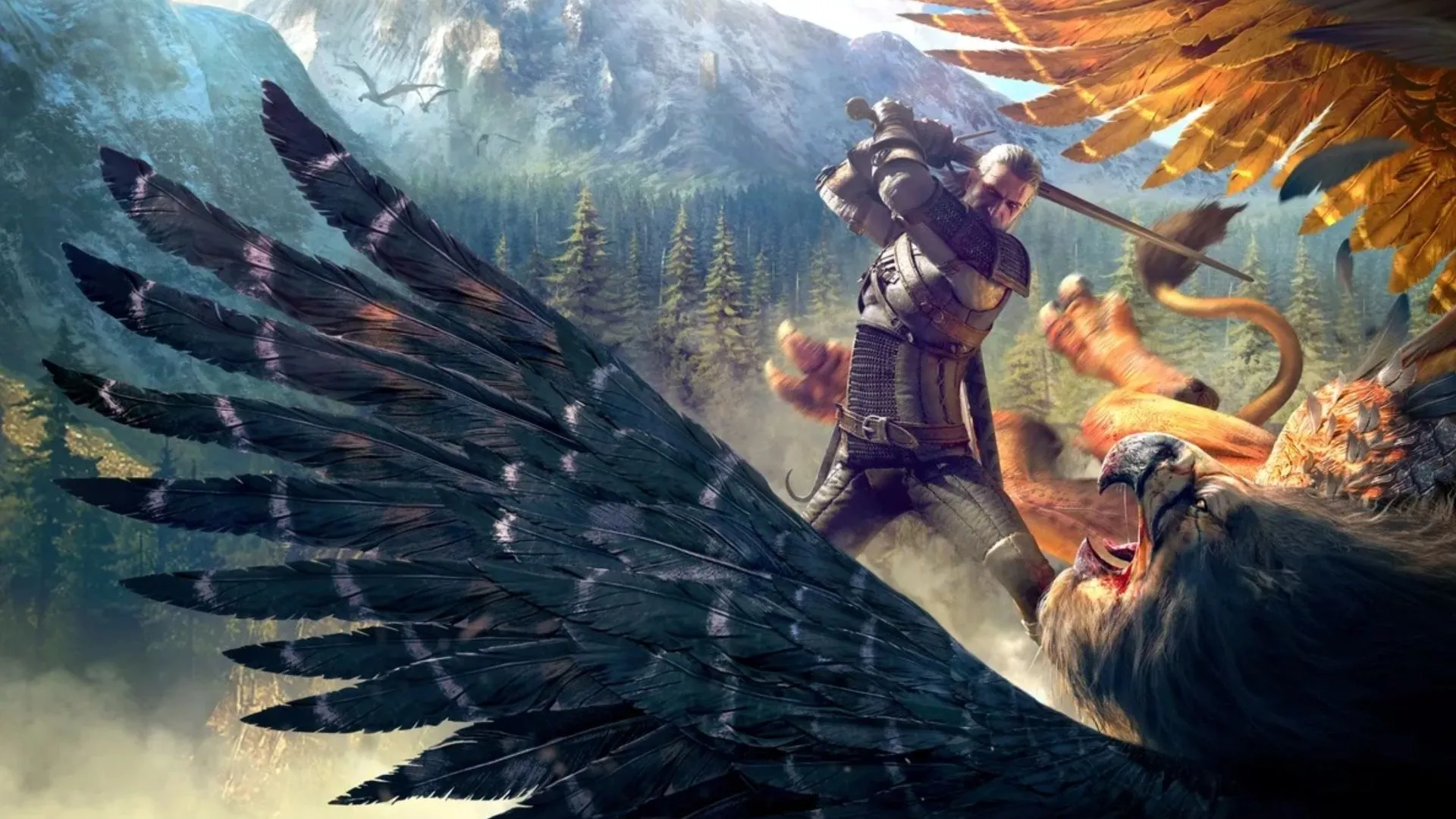 Geralt của Rivia chuẩn bị đối mặt Wild Hunt, kết hợp kiếm thuật và phép thuật trong The Witcher 3