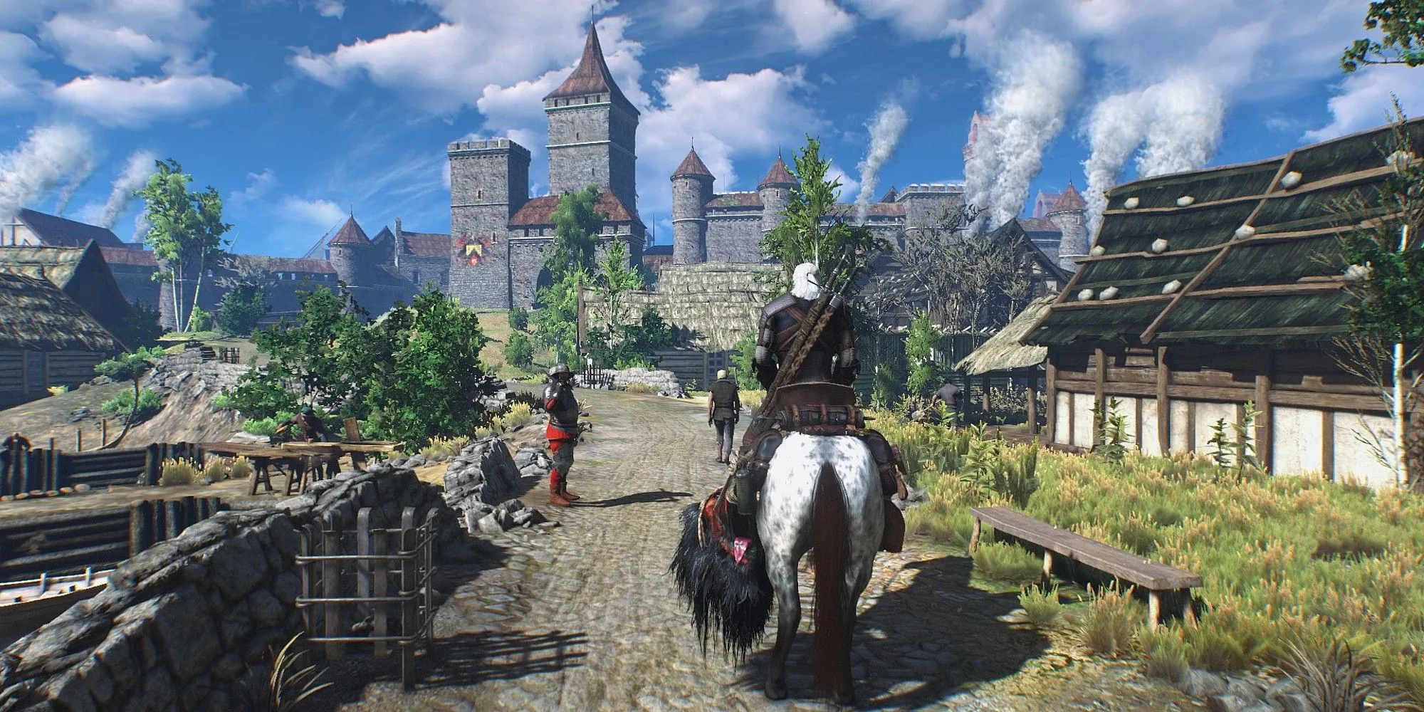 Geralt cưỡi Roach tới Novigrad trong The Witcher 3