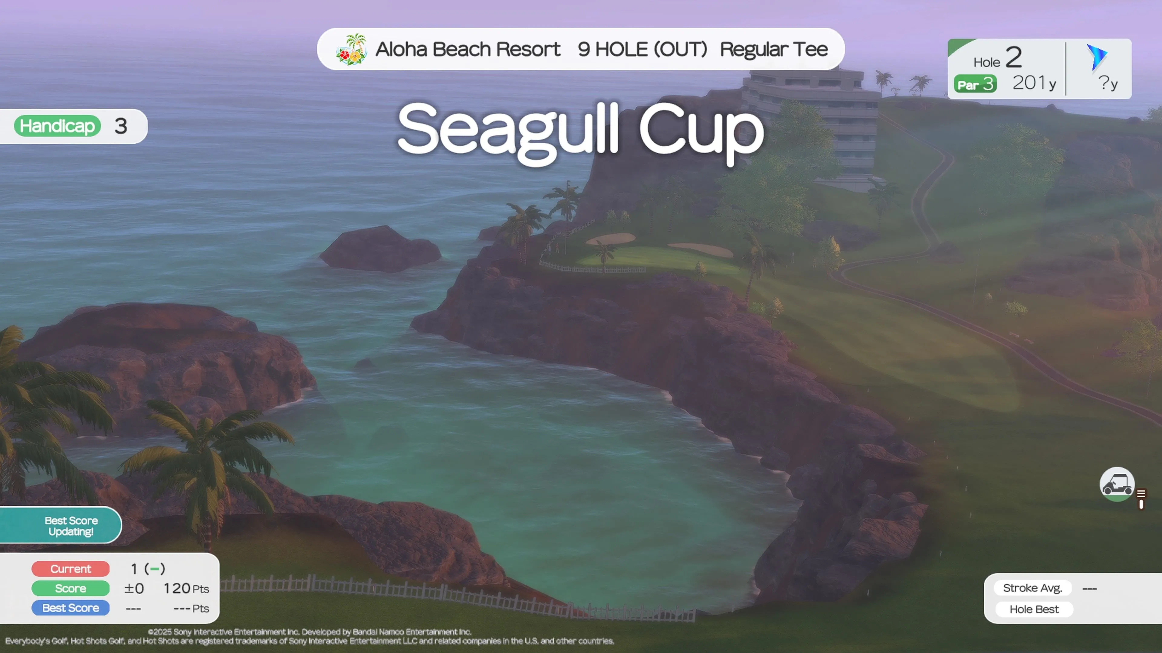 Giao diện chế độ chơi và grind mở khoá trong Everybody's Golf Hot Shots