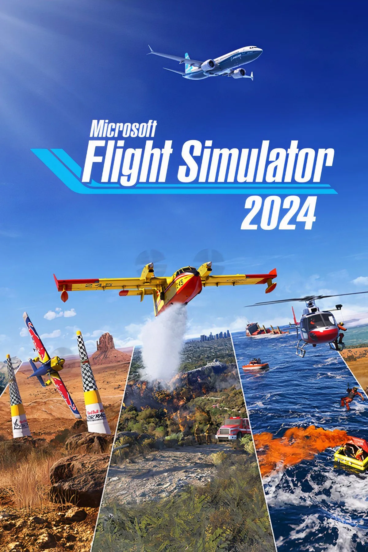 Giao diện chuyến bay và menu Career của Microsoft Flight Simulator 2024 trên PS5, minh họa nhiệm vụ và lựa chọn máy bay