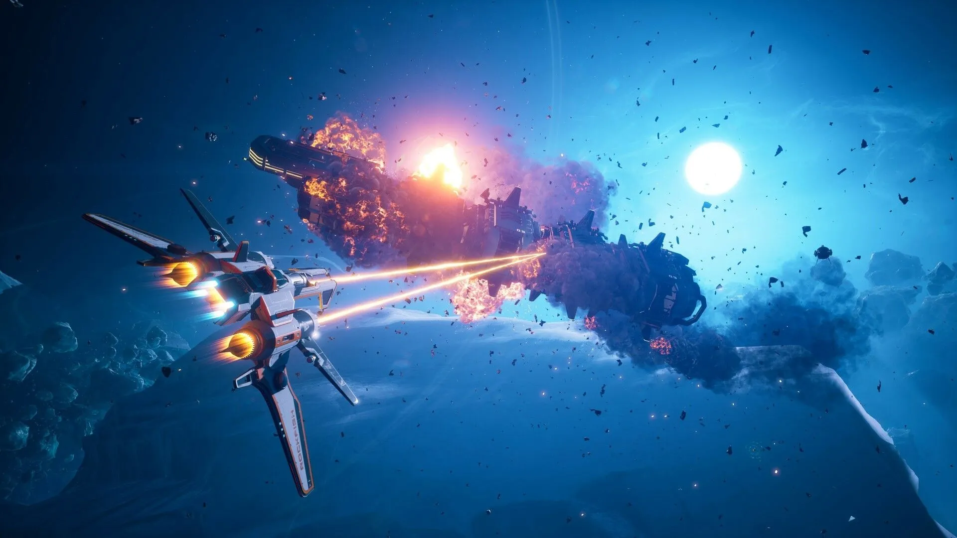 Giao tranh không gian trong Everspace 2 nổi bật hiệu ứng laser và tốc độ cao