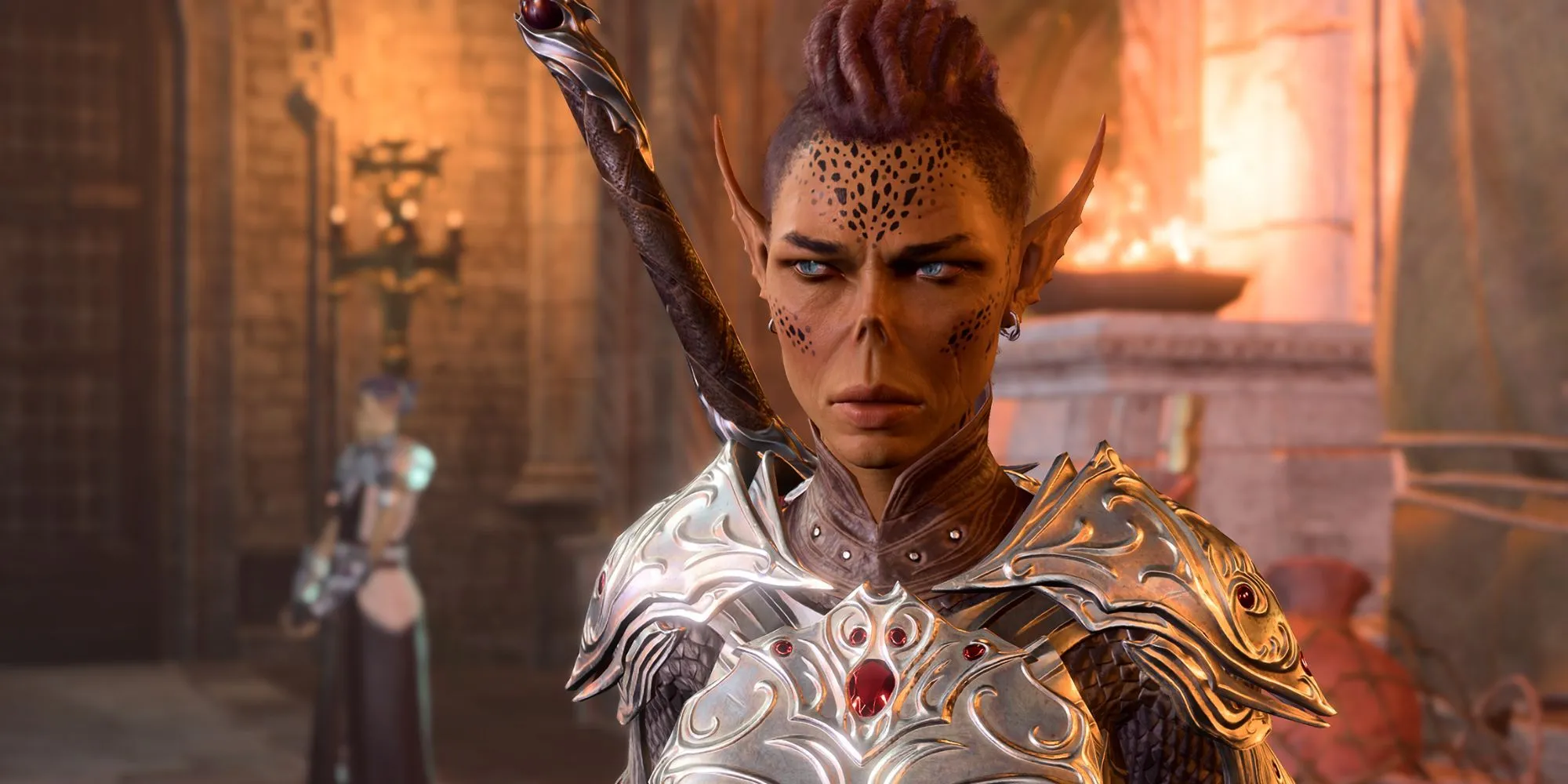 Góc cận nhân vật trong Baldur's Gate 3 thể hiện đồ họa và chi tiết nhân vật cao