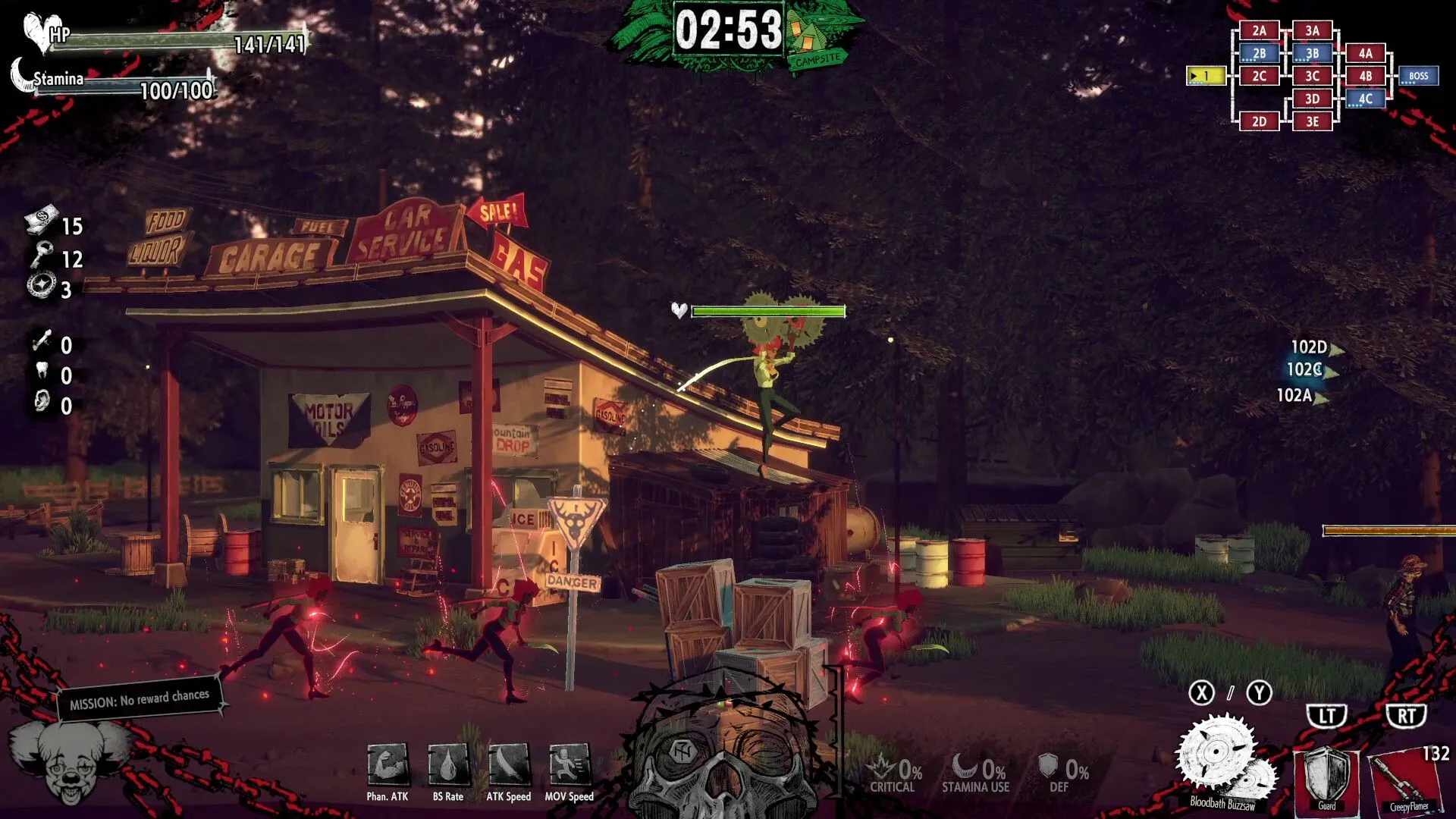 Góc gameplay Hotel Barcelona với aesthetic kỳ quặc và NPC lạ lùng
