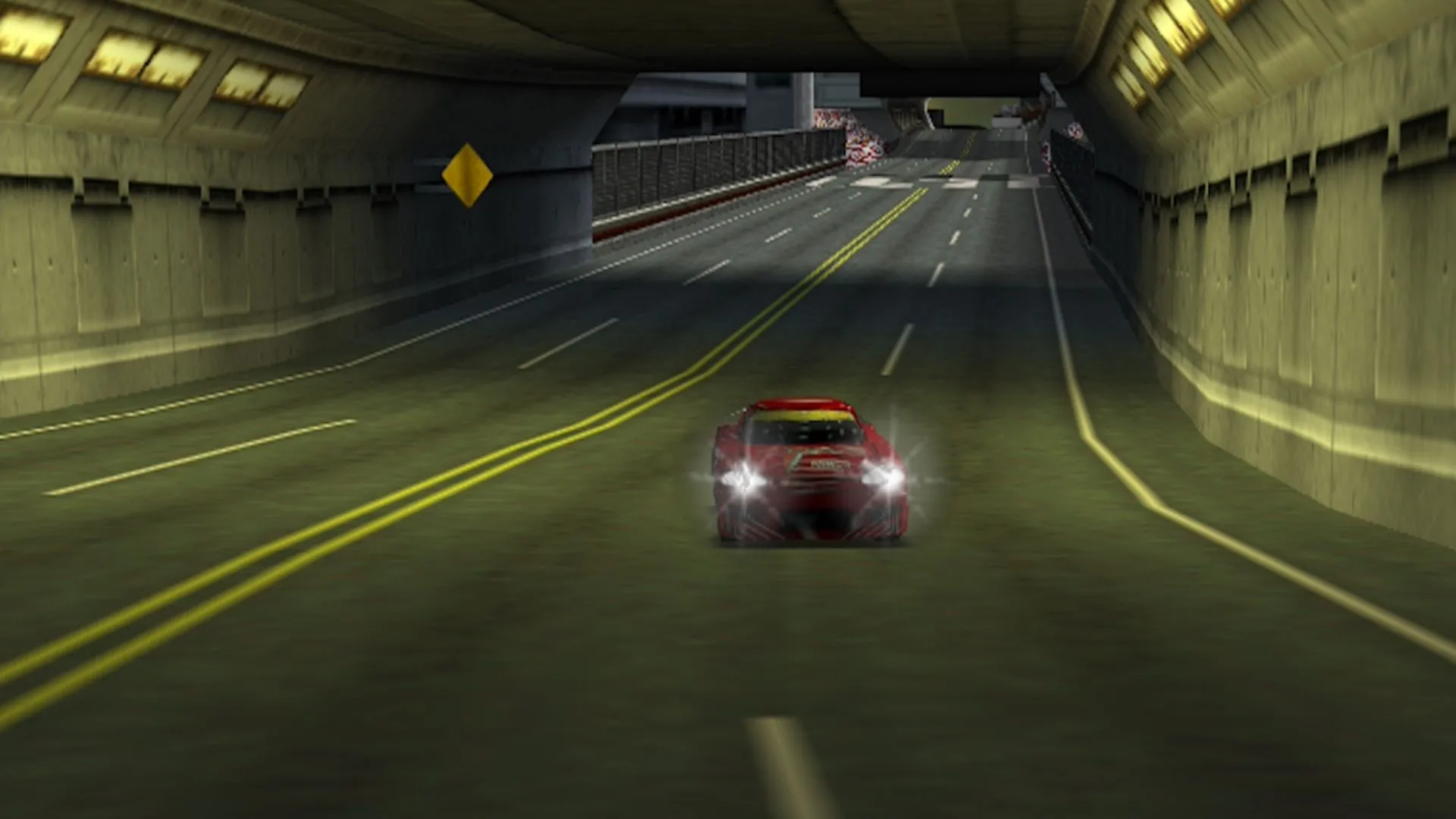Góc replay thể hiện tốc độ trong Ridge Racer 64 trên N64