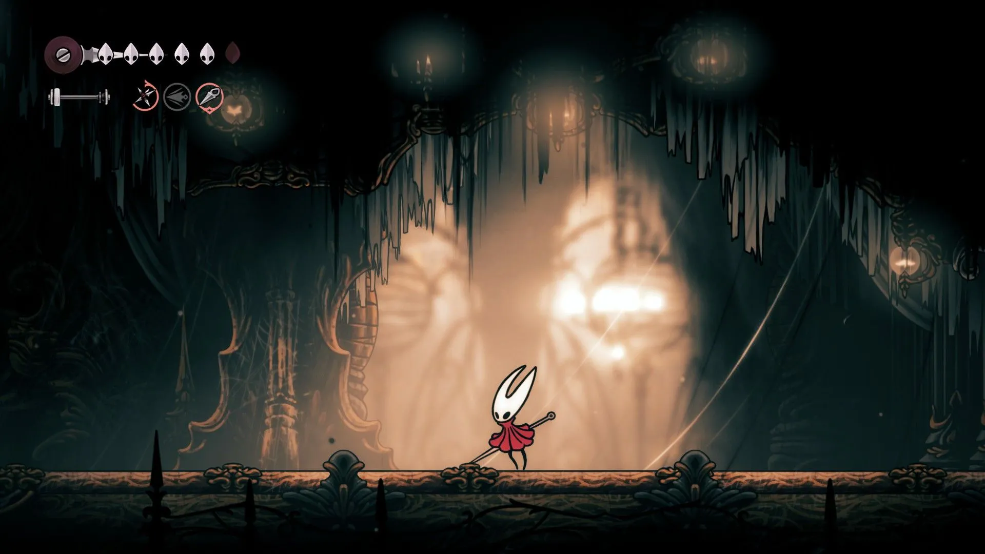 Hành lang phủ mạng nhện trong Choral Chambers của Silksong