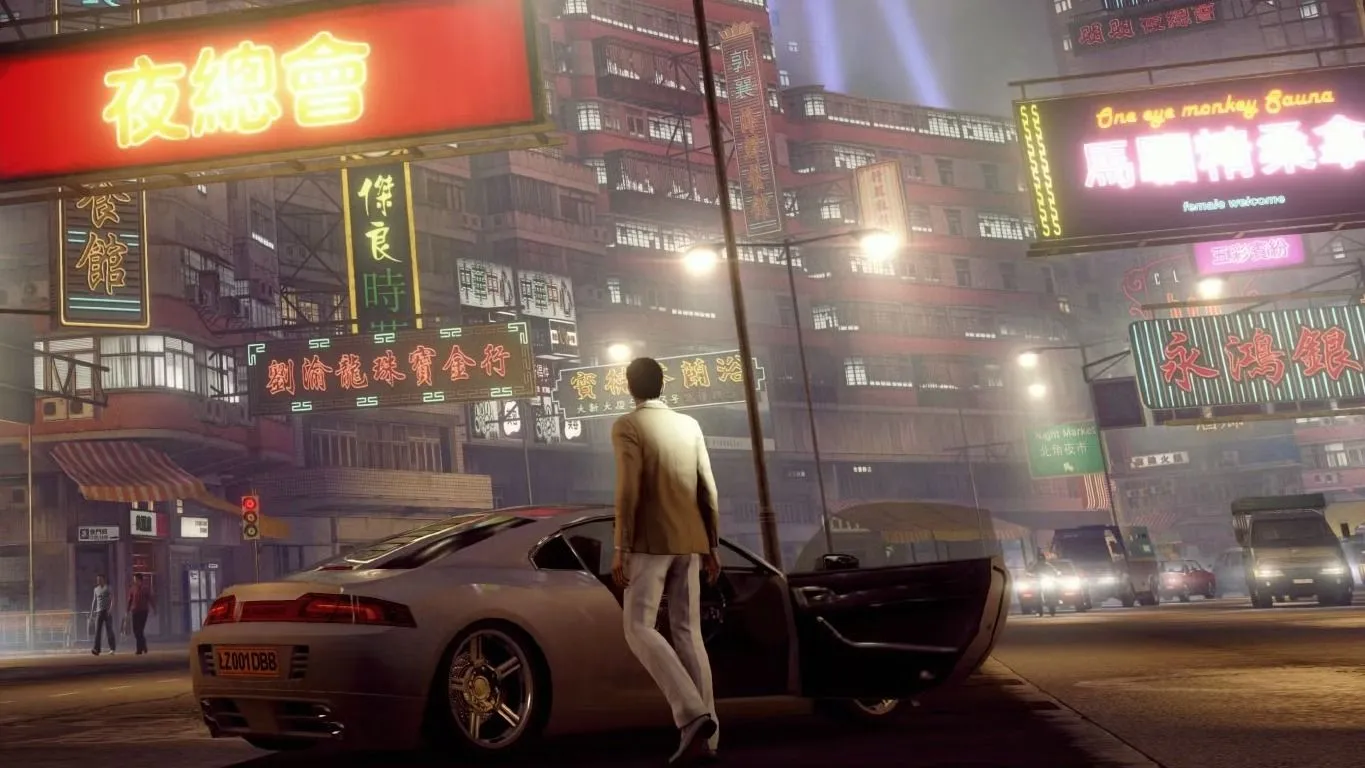 Hình ảnh cảnh quan Hồng Kông trong Sleeping Dogs với phe đối đầu và chiến đấu tay không