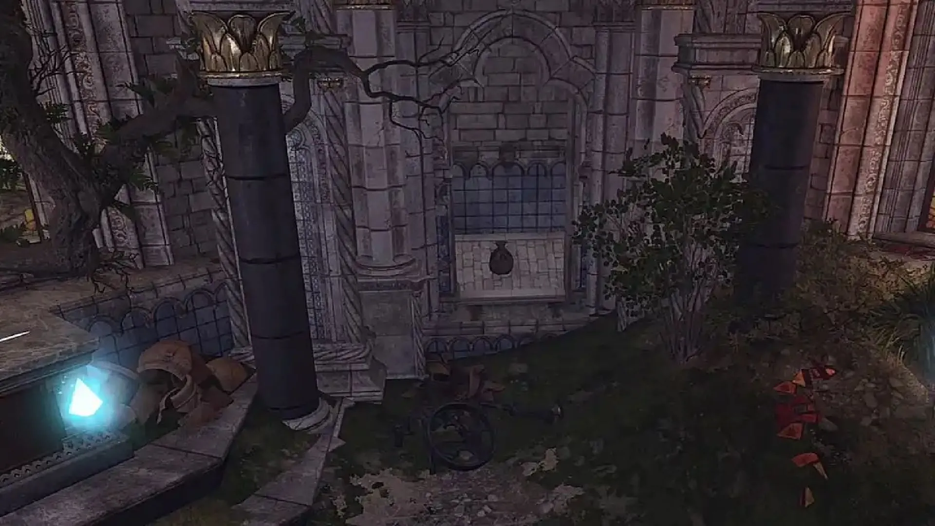 Hình ảnh Dawnmaster's Crest và cửa ẩn, minh họa thử thách Perception + Sleight of Hand DC 30